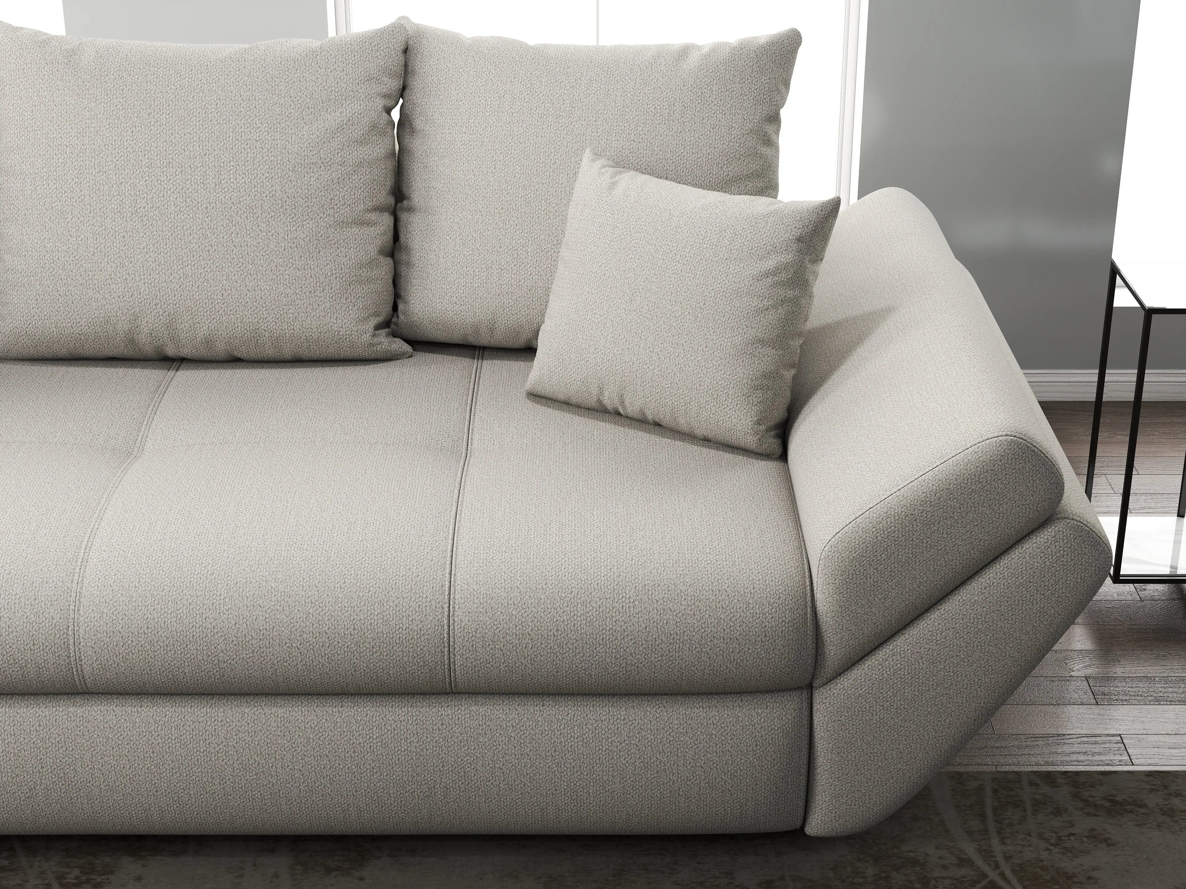 Canapea extensibilă dumonde cu ladă de depozitare si sezut confortabil din spuma HR, Loana Enjoy Bej 250x100 cm Fabrica