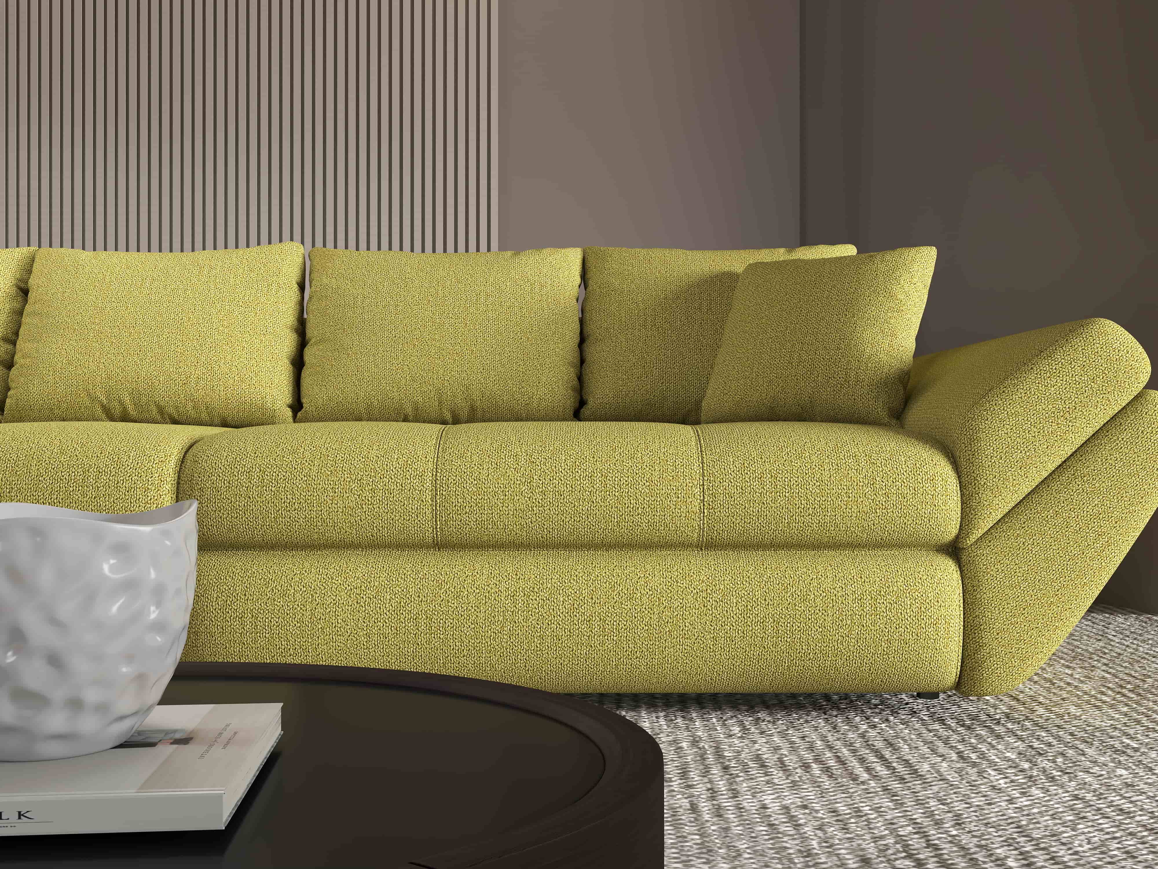 Canapea extensibilă dumonde cu ladă de depozitare si sezut confortabil din spuma HR, Loana Enjoy Verde 300x100 cm Fabrica