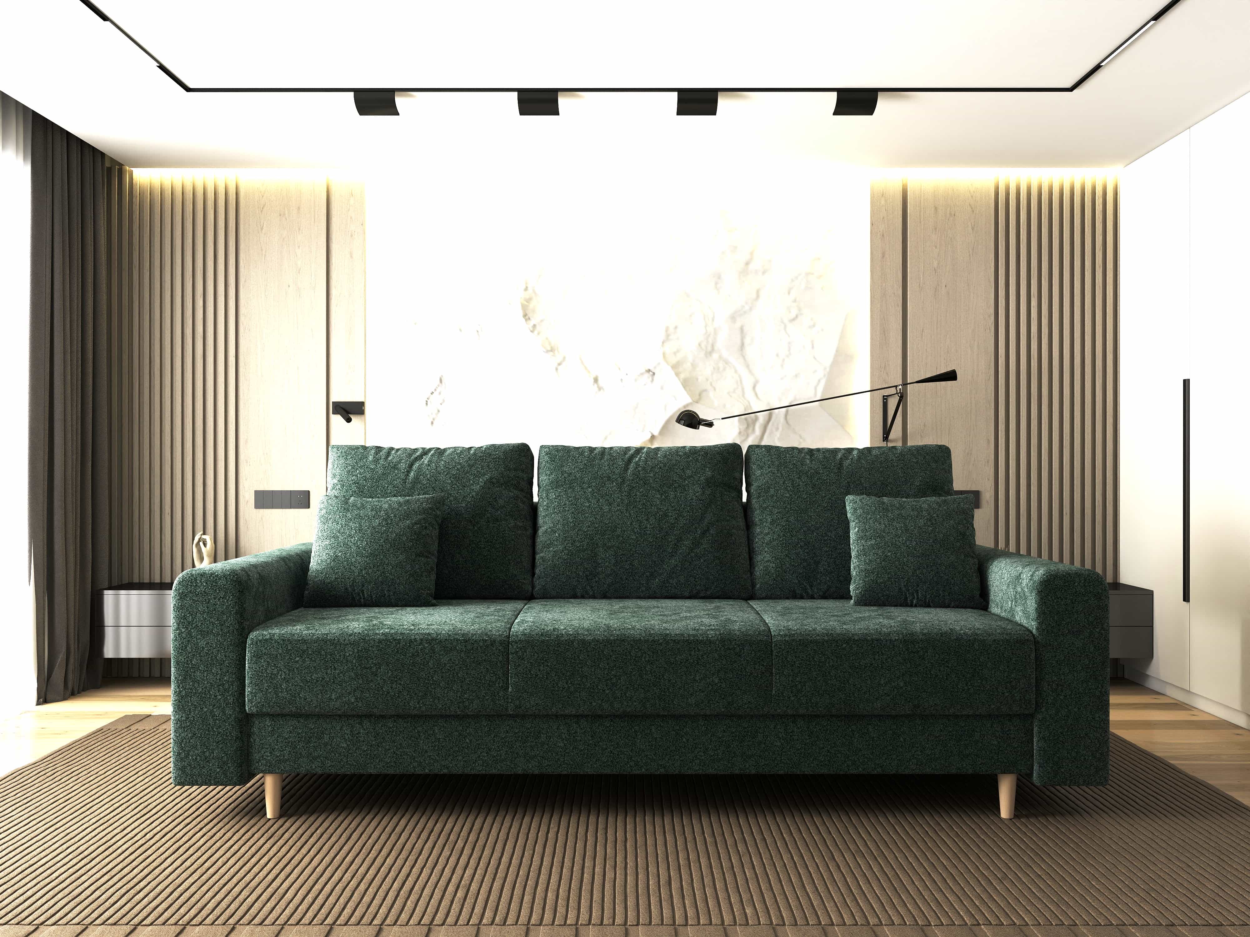 Canapea extensibilă dumonde cu ladă de depozitare si sezut confortabil din spuma HR, Kronos Euphoria Verde 210x100 cm fabrica