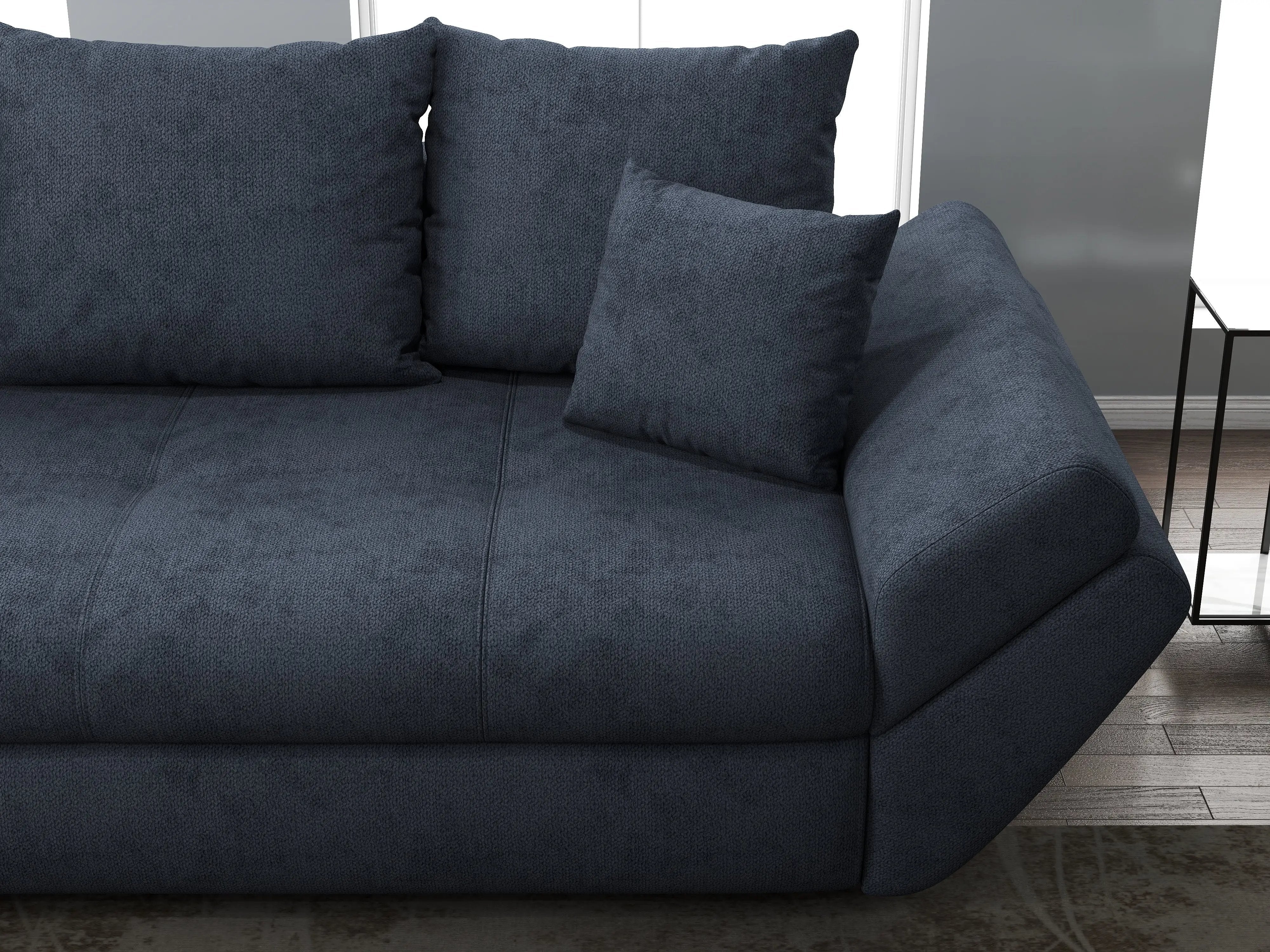 Canapea extensibilă dumonde cu ladă de depozitare si sezut confortabil din spuma HR, Loana Enjoy Antracit 250x100 cm Fabrica