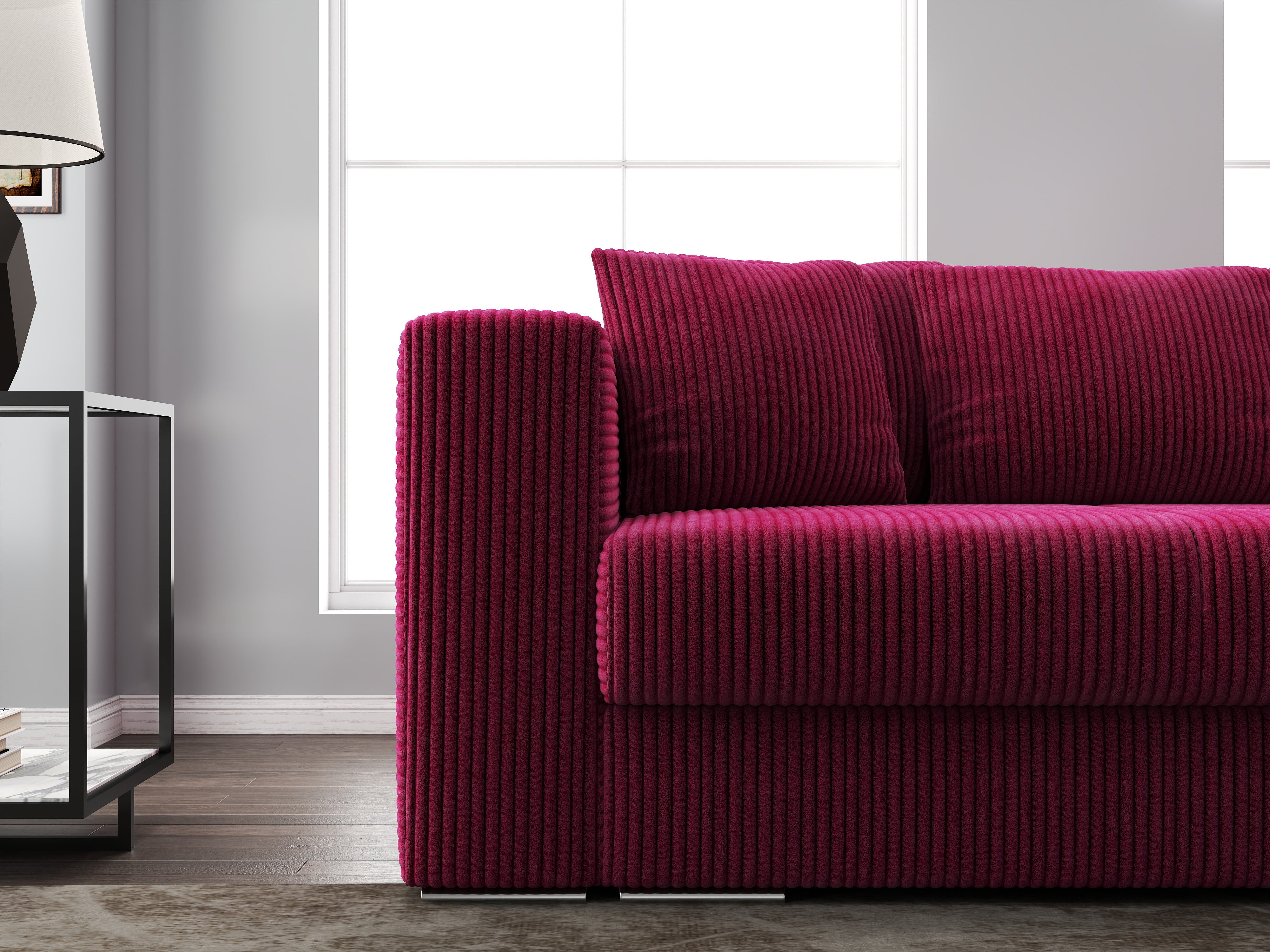 Canapea extensibilă dumonde cu ladă de depozitare si sezut confortabil din spuma HR, Gloria Zoom Red 240x100 cm Fabrica