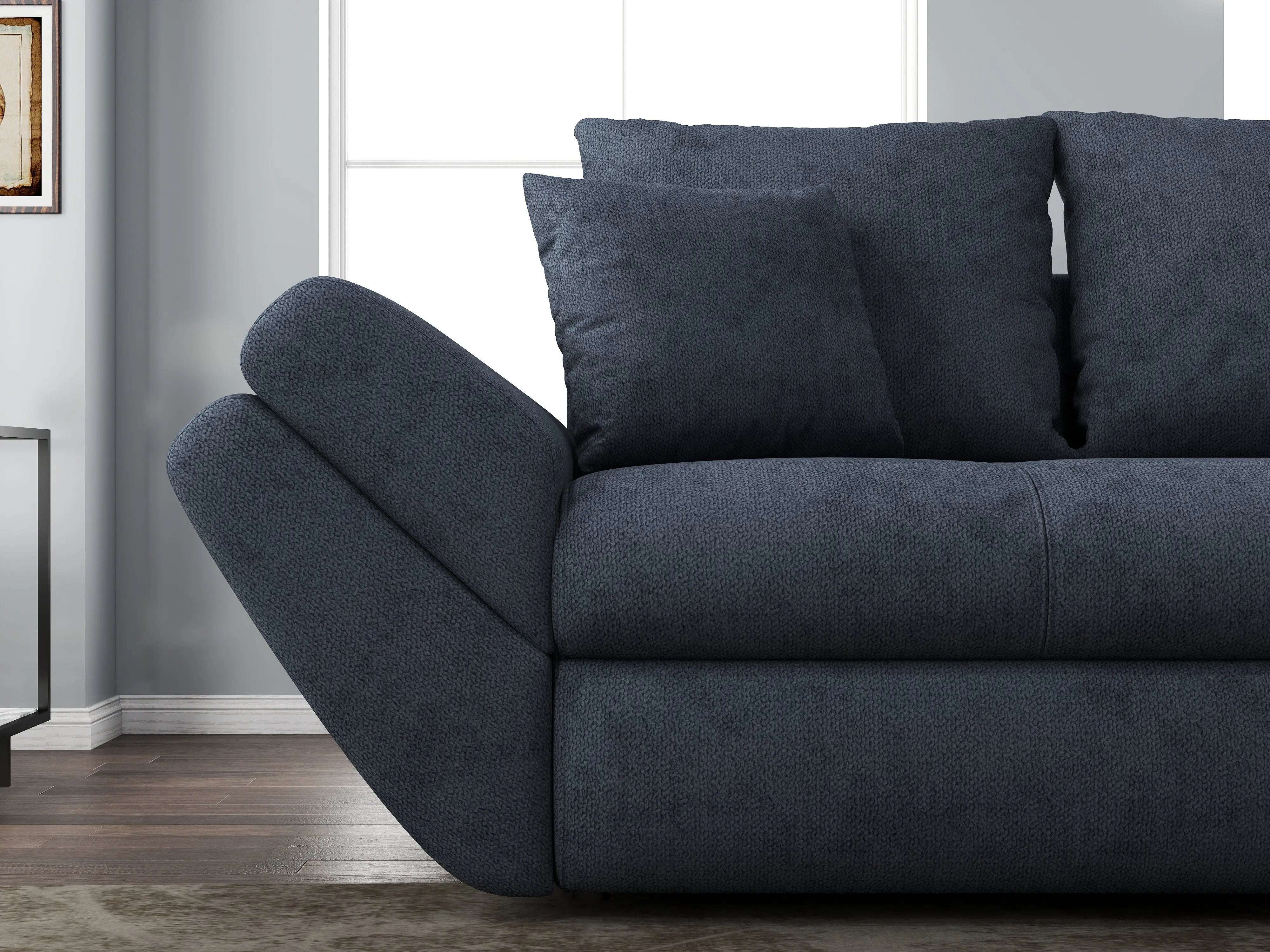 Canapea extensibilă dumonde cu ladă de depozitare si sezut confortabil din spuma HR, Loana Enjoy Antracit 250x100 cm Fabrica