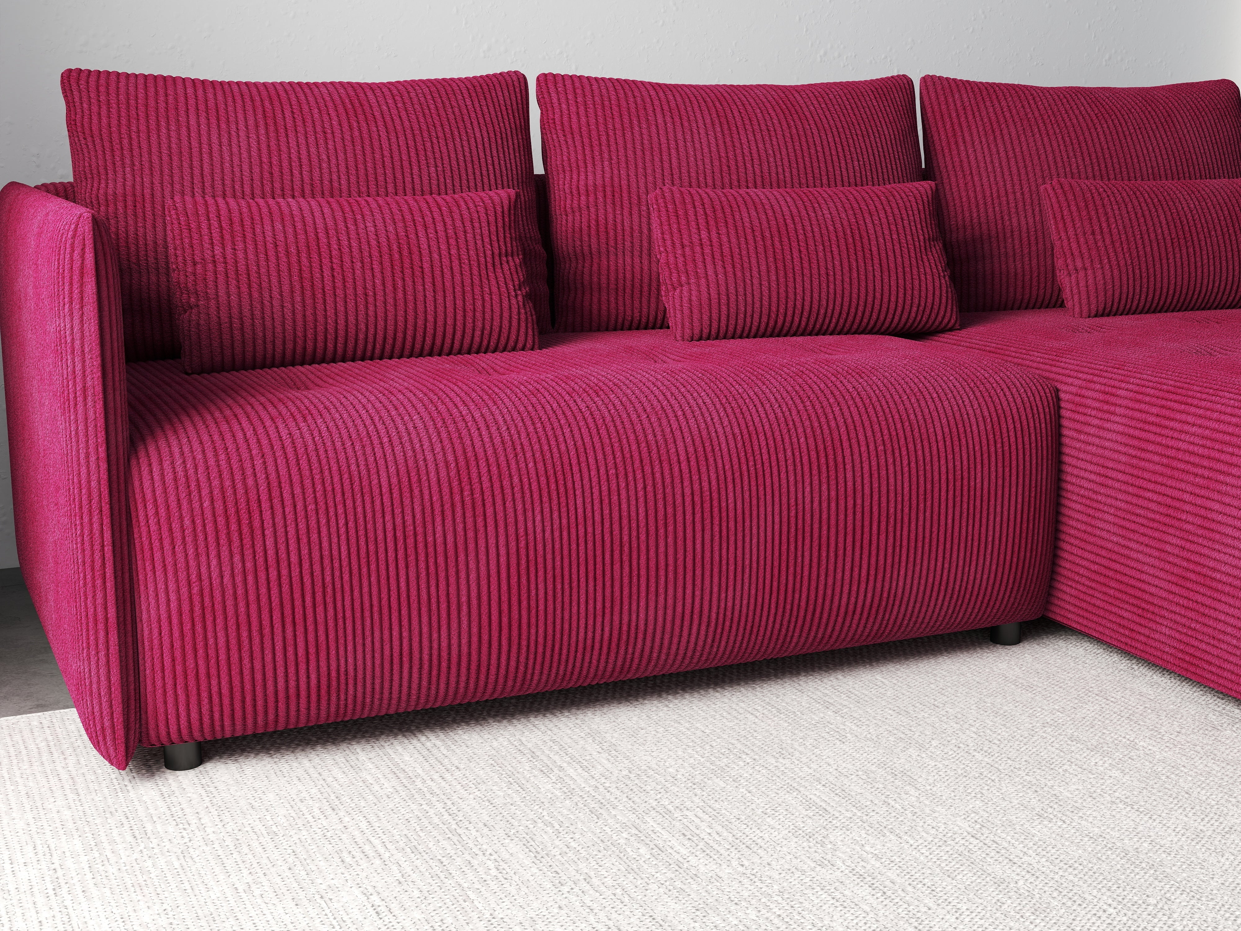 Colțar extensibil dumonde cu ladă de depozitare si sezut confortabil din spuma HR, Malta Zoom Red II 235x185 cm Fabrica