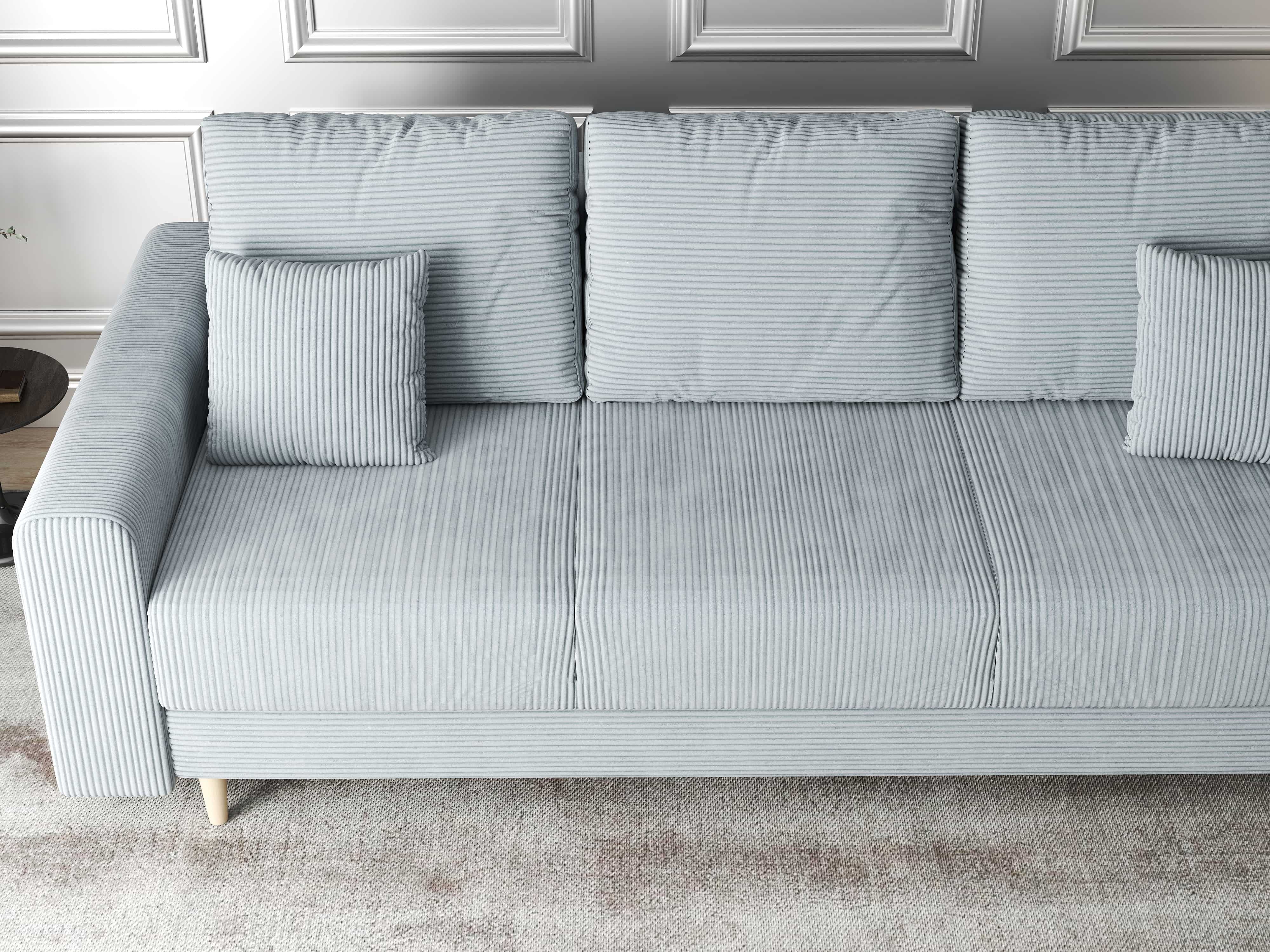 Canapea extensibilă dumonde cu ladă de depozitare si sezut confortabil din spuma HR, Kronos Zoom Gri 210x100 cm fabrica