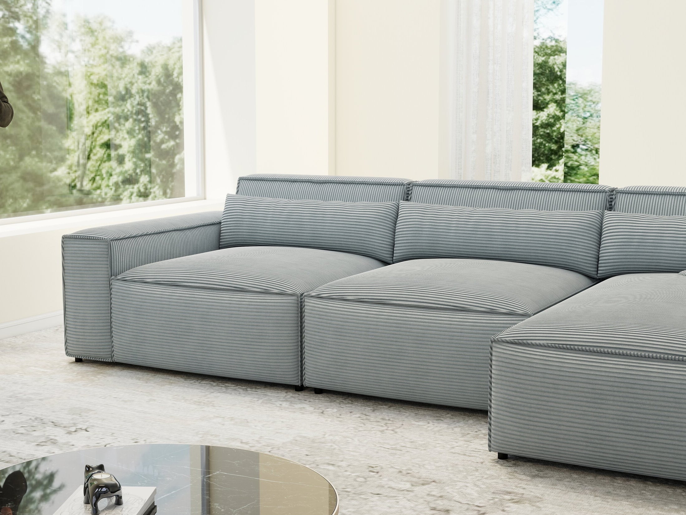 Colțar dumonde cu sezut confortabil din spuma HR, Marvelo XL Zoom Gri 366x175 cm II