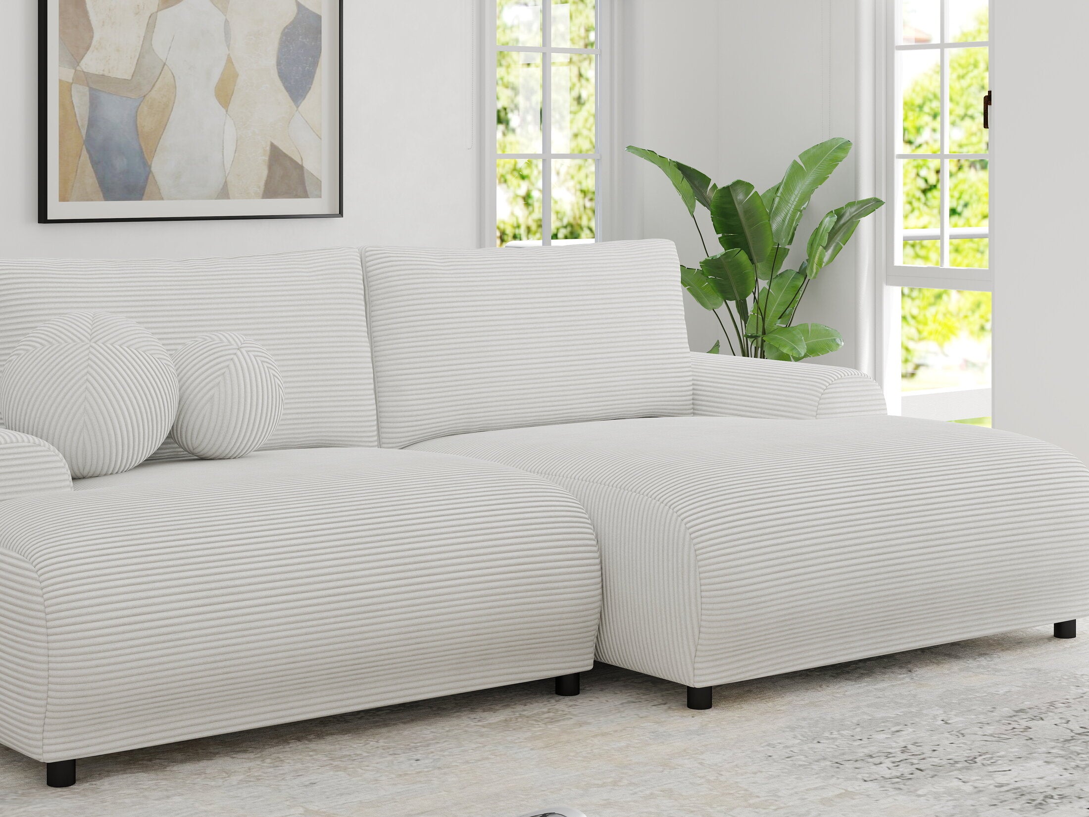 Colțar extensibil dumonde cu ladă de depozitare și șezut confortabil din spumă HR, Carlo Zoom Gri 240x145 cm II