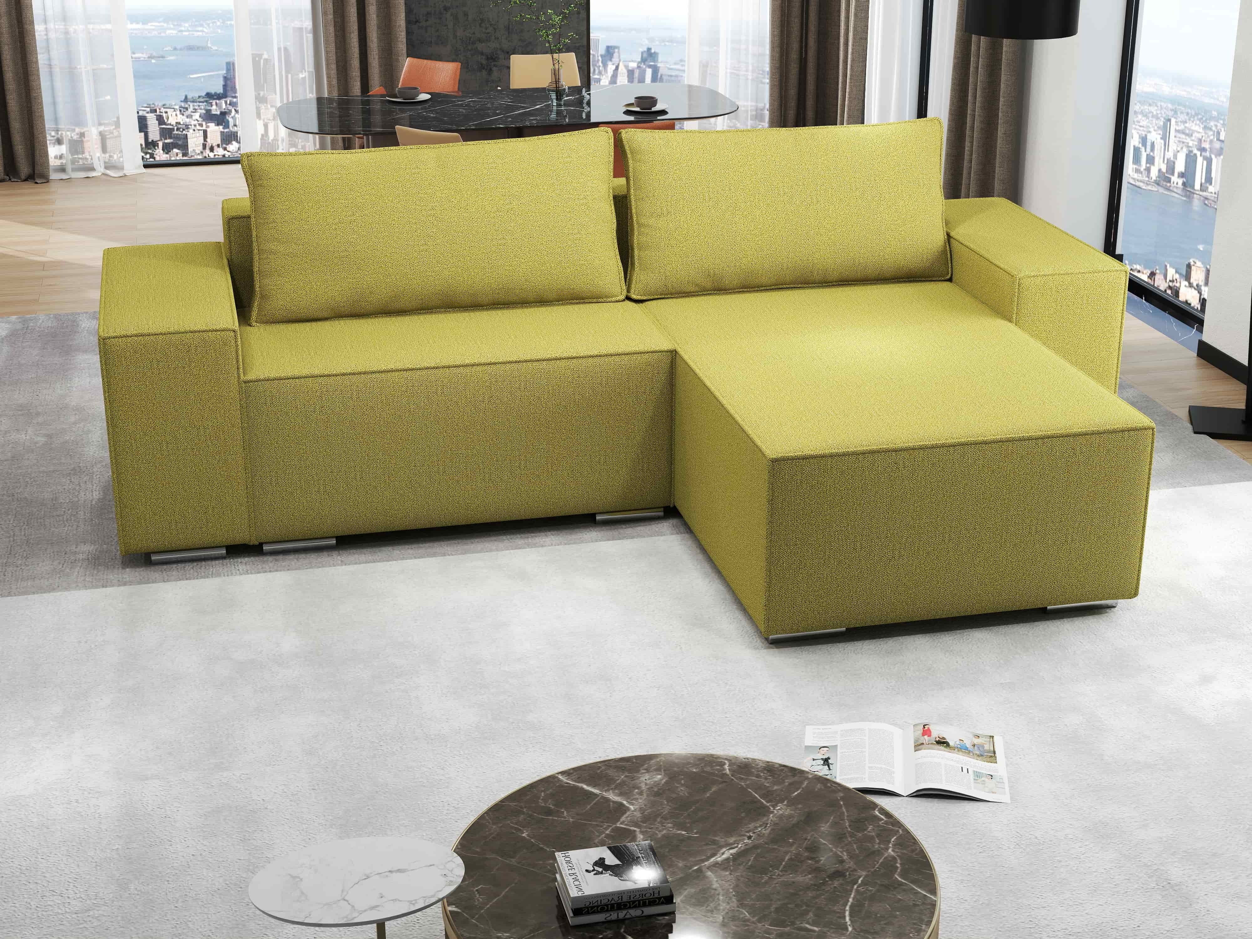 Colțar extensibil dumonde cu ladă de depozitare si sezut confortabil din spuma HR, Dream Enjoy Verde 290x185 cm II Fabrica