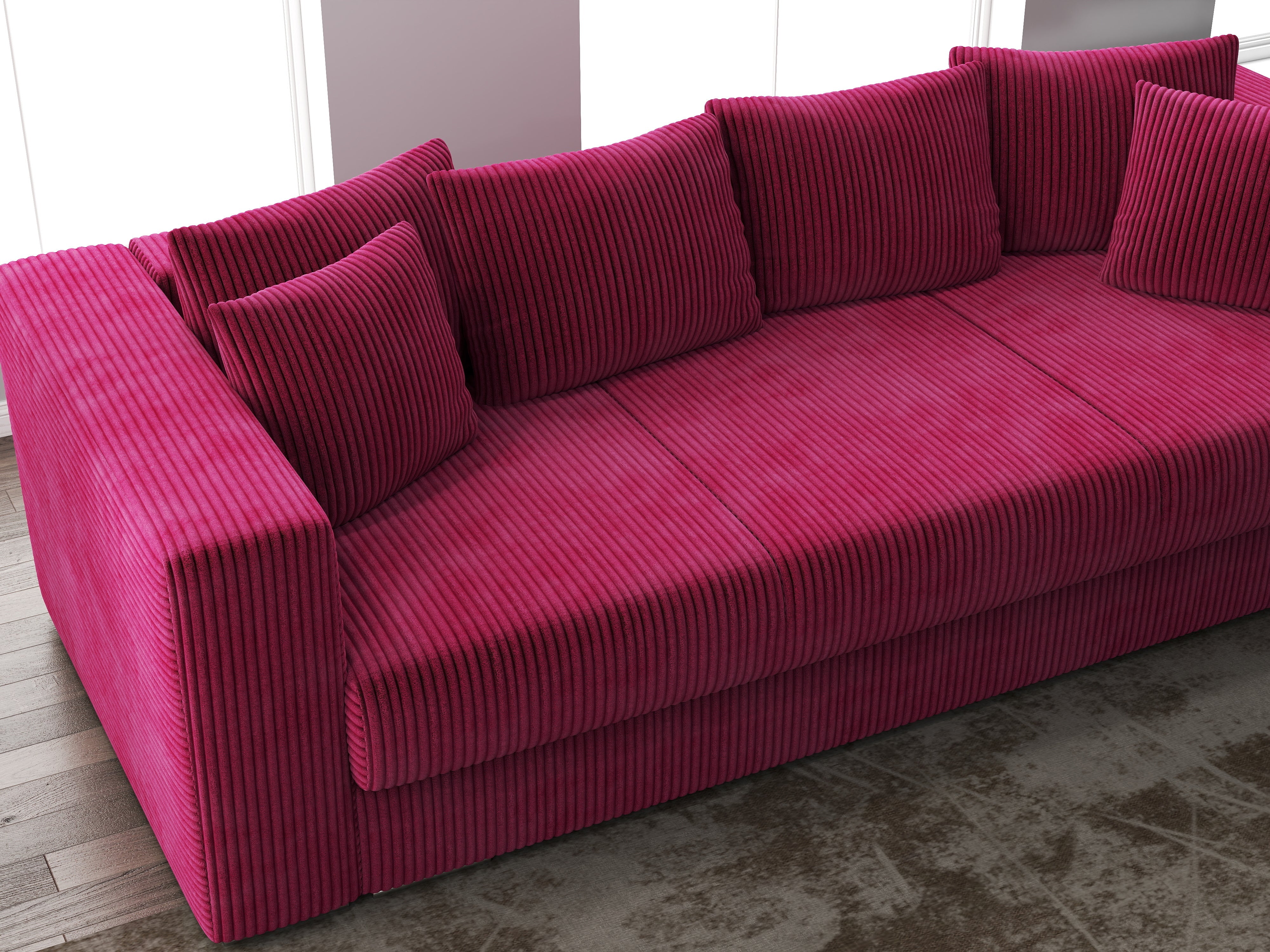 Canapea extensibilă dumonde cu ladă de depozitare si sezut confortabil din spuma HR, Gloria Zoom Red 240x100 cm Fabrica