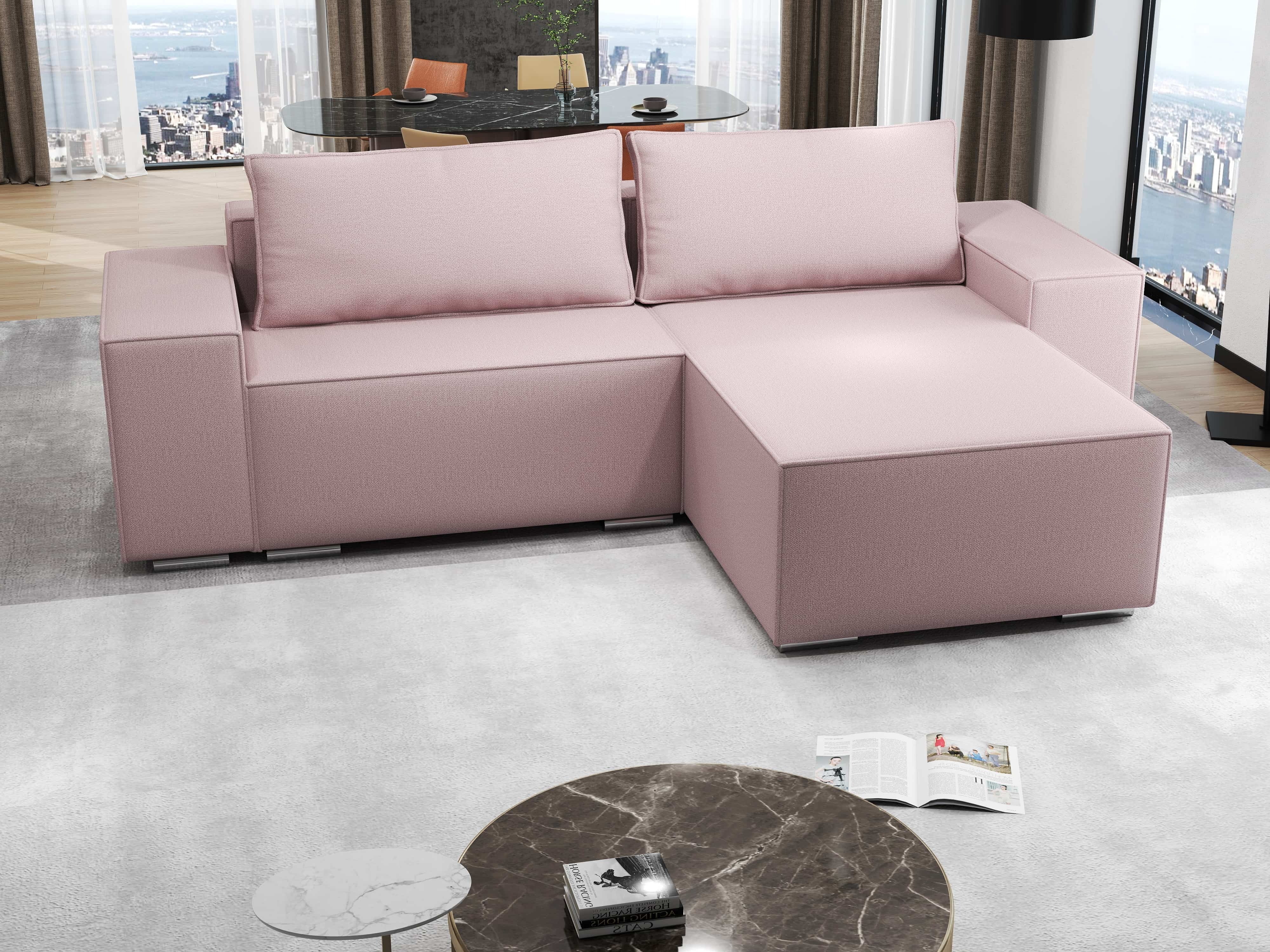 Colțar extensibil dumonde cu ladă de depozitare si sezut confortabil din spuma HR, Dream Enjoy Flamingo 290x185 cm II Fabrica