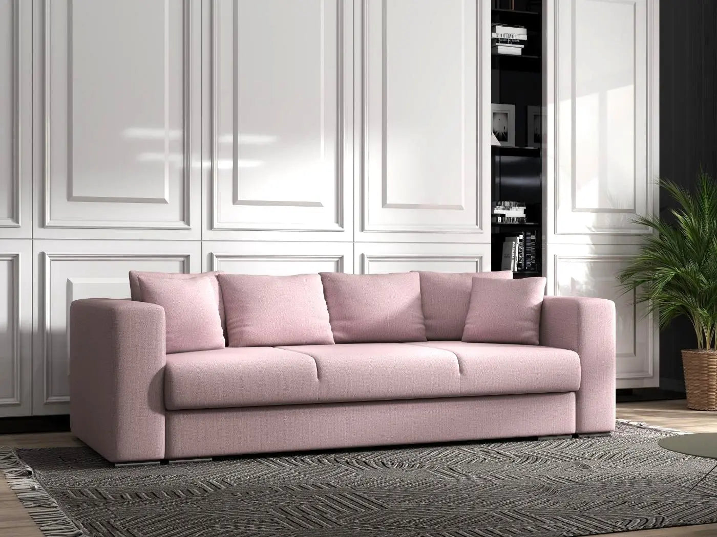 Canapea extensibilă dumonde cu ladă de depozitare si sezut confortabil din spuma HR, Gloria Pink 240x100 cm Fabrica