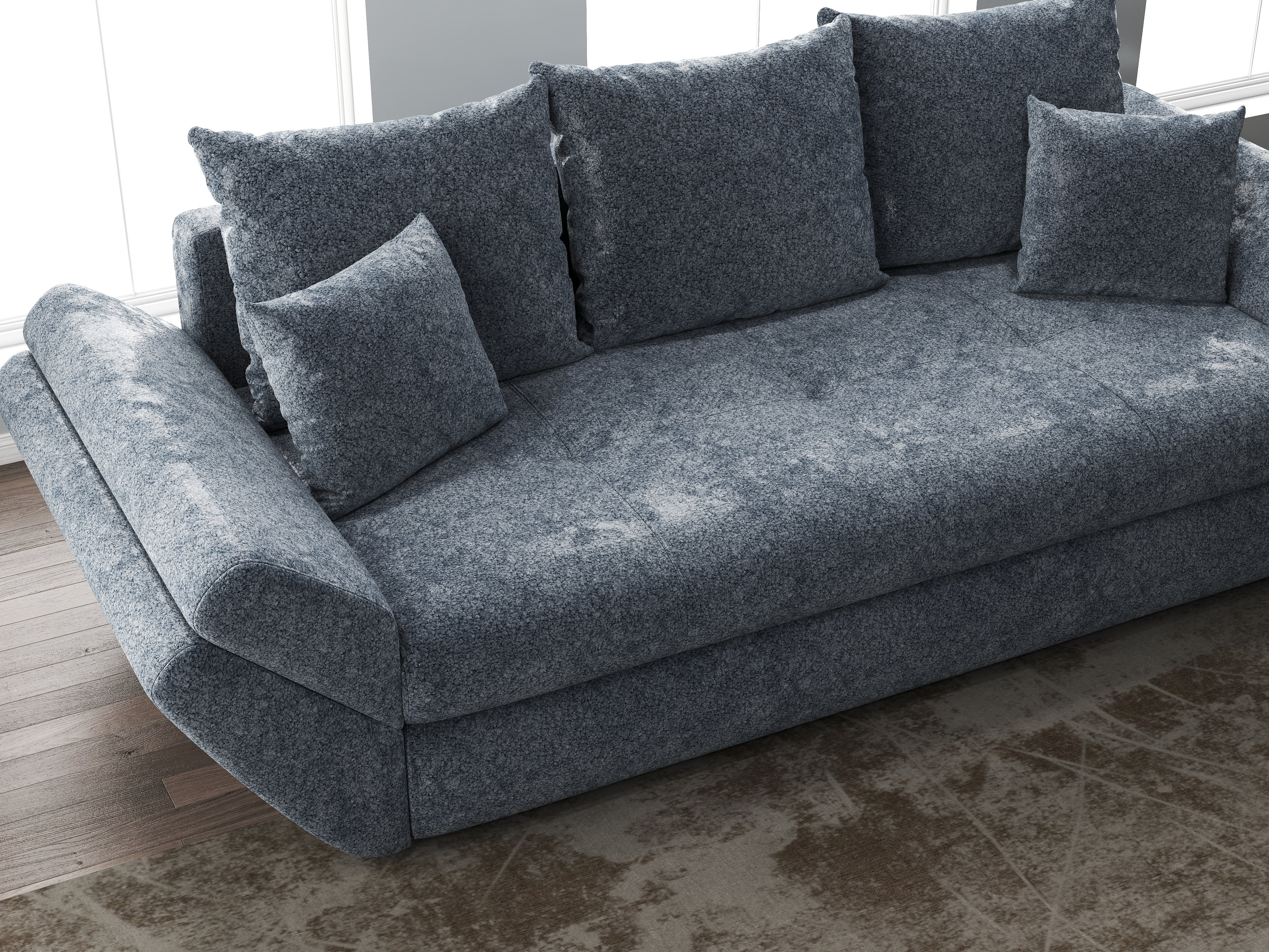 Canapea extensibilă dumonde cu ladă de depozitare si sezut confortabil din spuma HR, Loana Euphoria Grafit 250x100 cm Fabrica