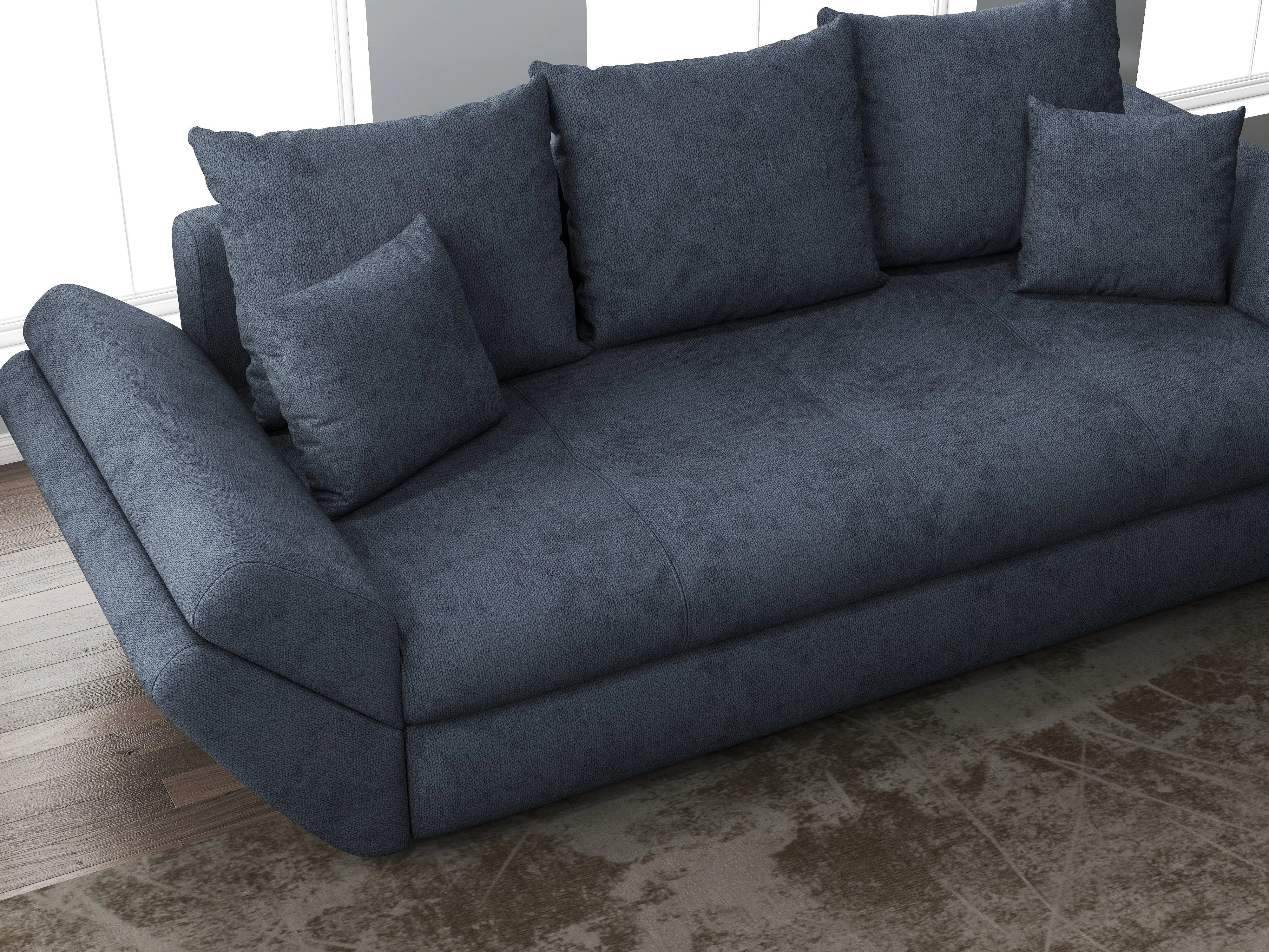 Canapea extensibilă dumonde cu ladă de depozitare si sezut confortabil din spuma HR, Loana Enjoy Antracit 250x100 cm Fabrica