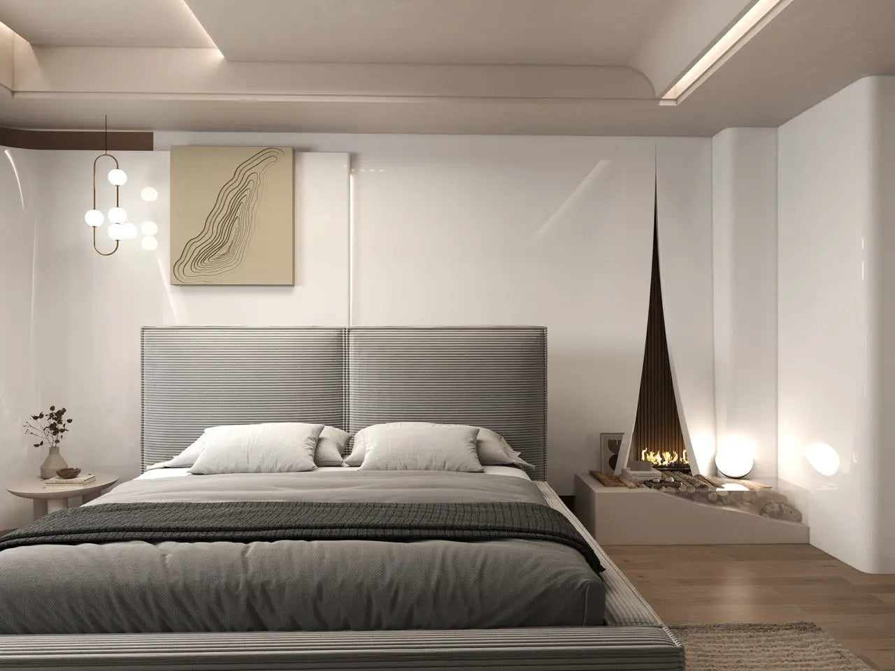 Pat dormitor dumonde, tapitat gri, Dreamer 160x200 cm, somiera rabatabila inclusa, spatiu depozitare WLS