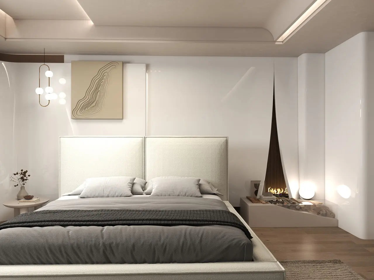 Pat dormitor dumonde, tapitat alb, Dreamer 160x200 cm, somiera rabatabila inclusa, spatiu depozitare WLS