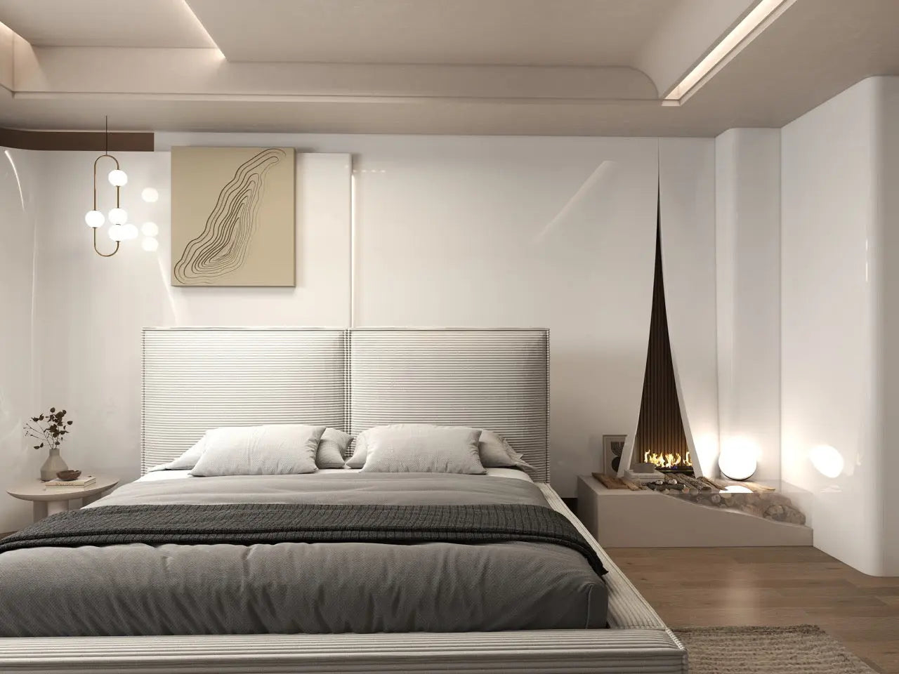 Pat dormitor dumonde, tapitat gri, Dreamer 180x200 cm, somiera rabatabila inclusa, spatiu depozitare WLS