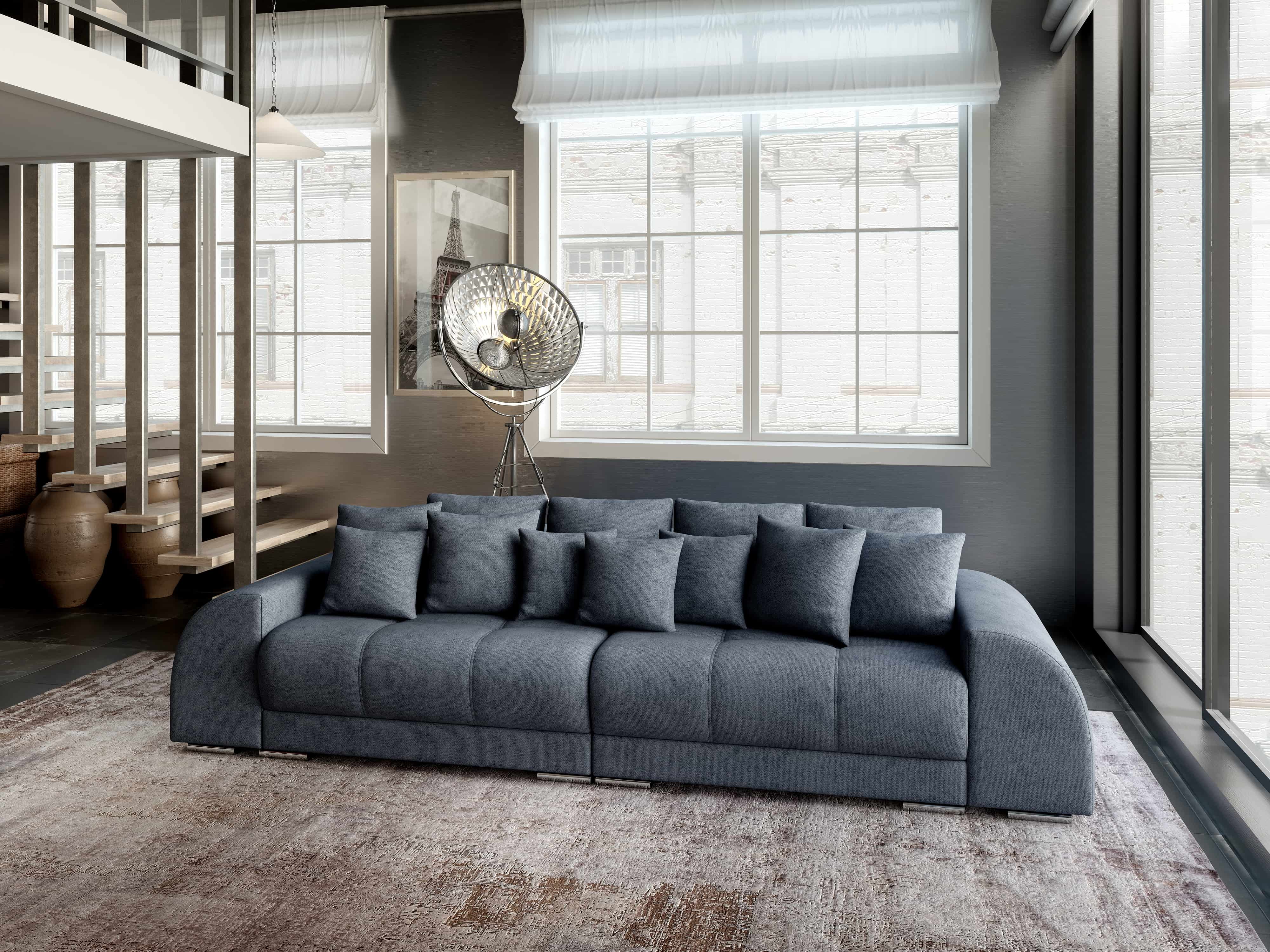 Canapea extensibilă dumonde cu 2 lăzi de depozitare si sezut confortabil din spuma HR, Verona Enjoy Antracit 310x100 cm Fabrica