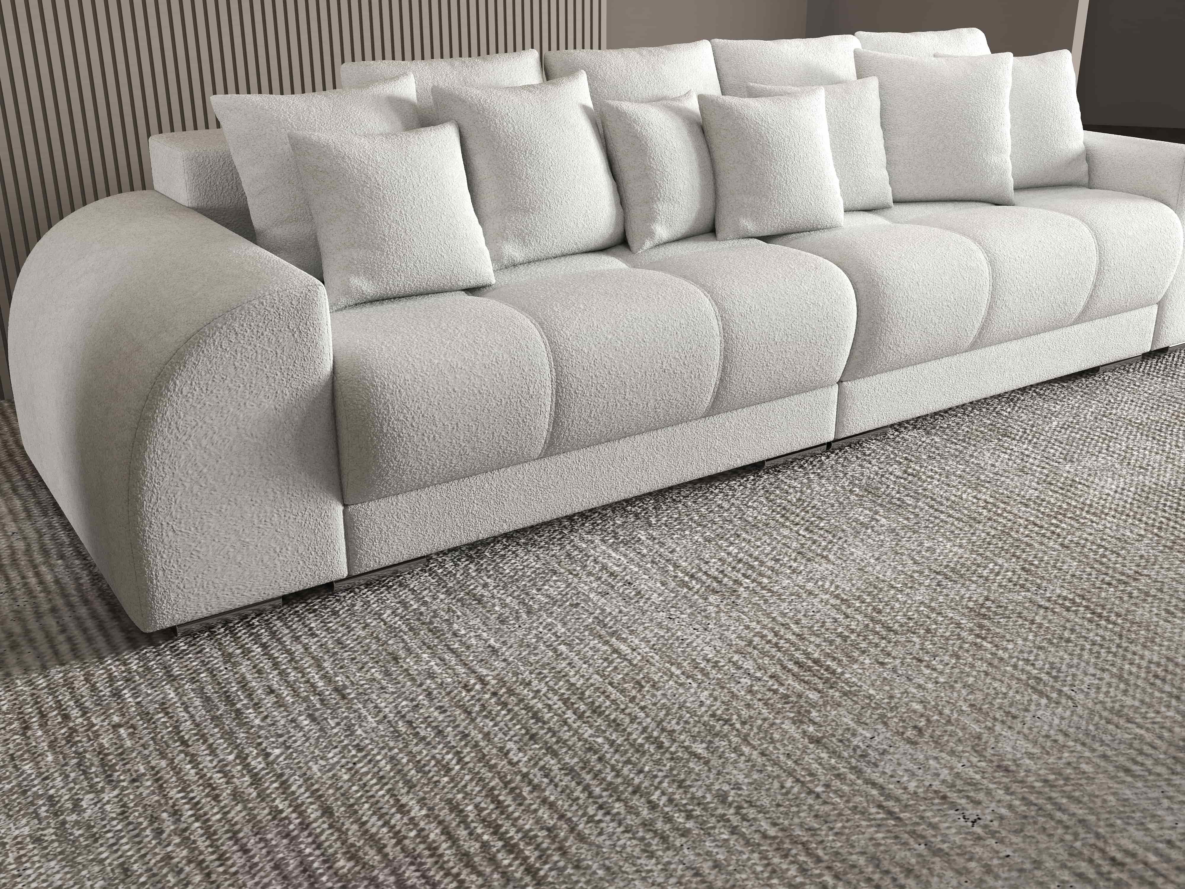 Canapea extensibilă dumonde cu 2 lăzi de depozitare si sezut confortabil din spuma HR, Verona Euphoria Ivory 310x100 cm Fabrica