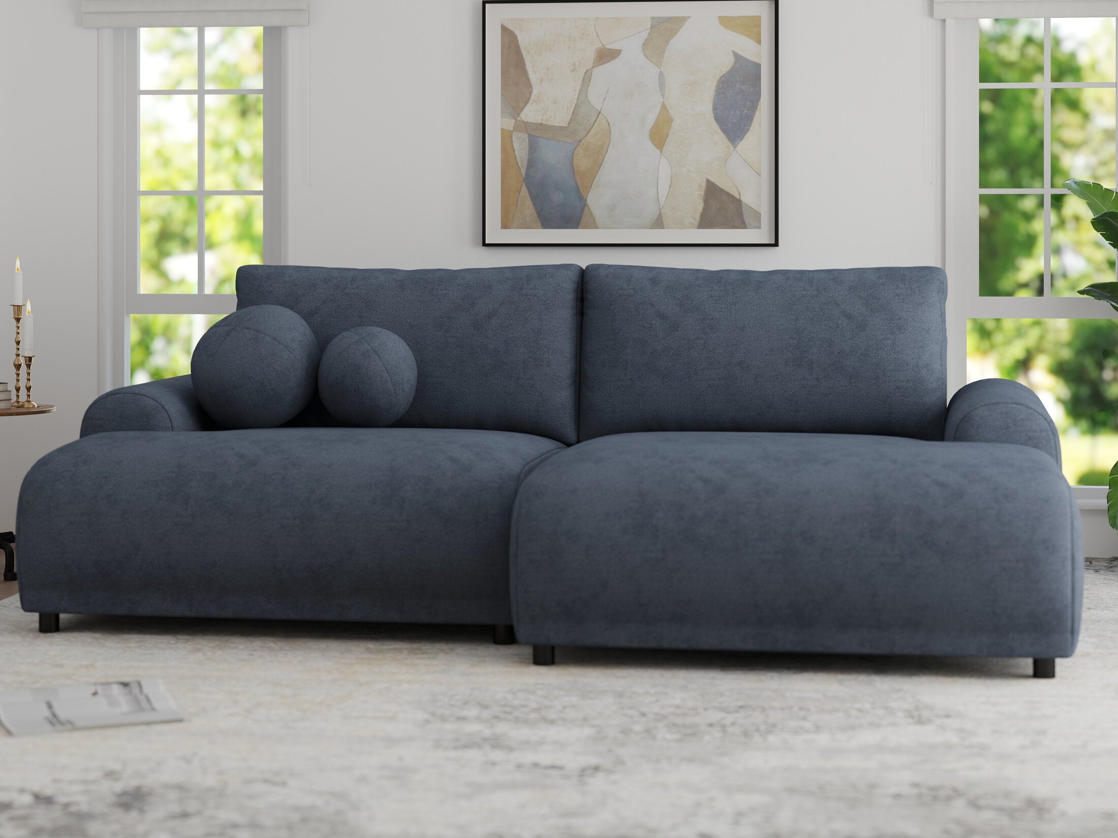 Colțar extensibil dumonde cu ladă de depozitare și șezut confortabil din spumă HR, Carlo Enjoy Antracit 240x145 cm II