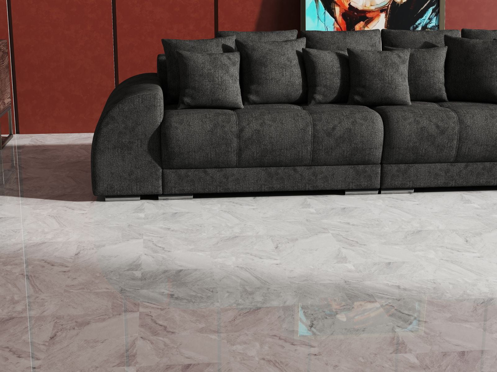 Canapea extensibilă dumonde cu 2 lăzi de depozitare si sezut confortabil din spuma HR, Verona Enjoy Kaki 310x100 cm Fabrica