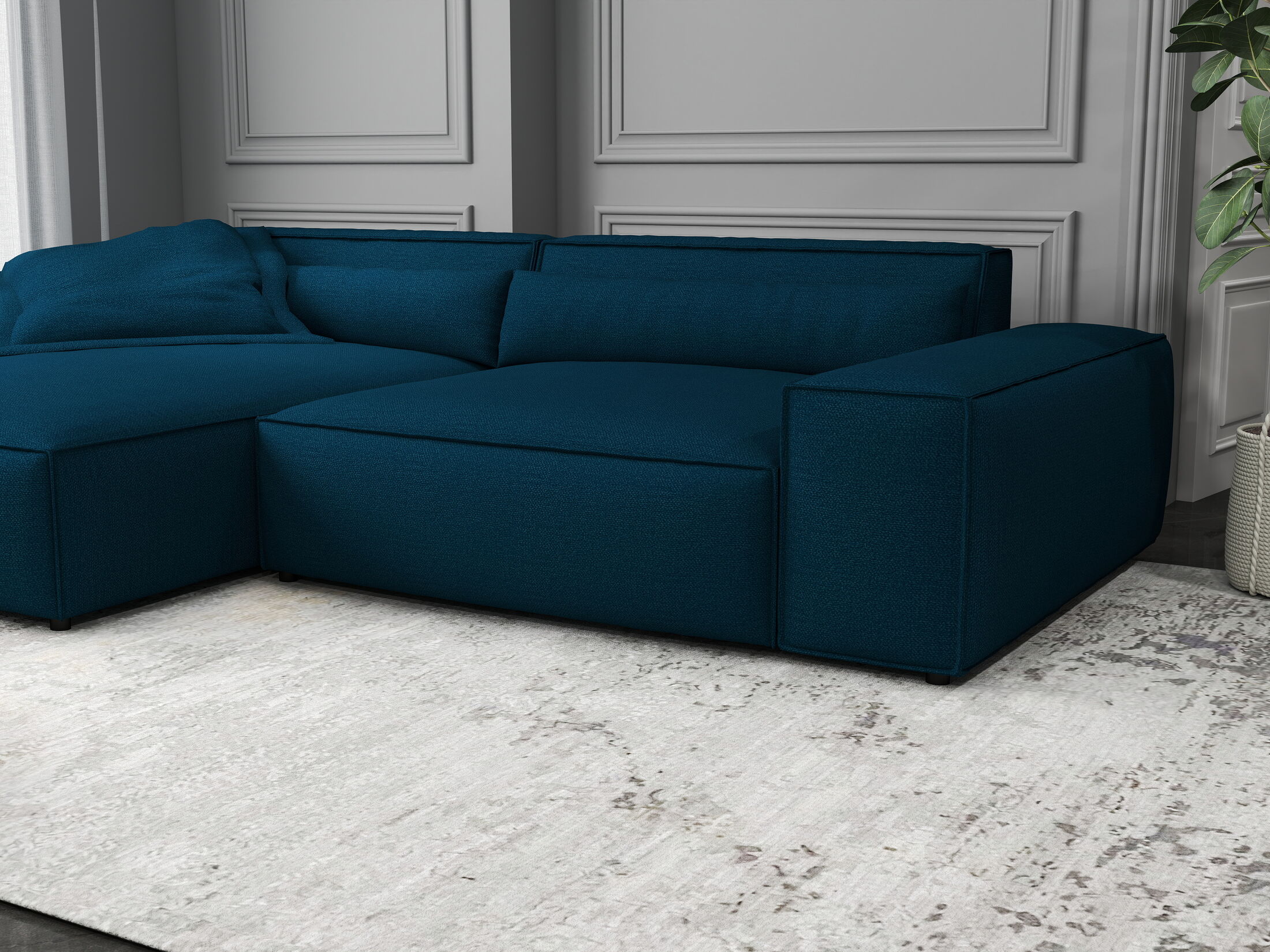 Colțar dumonde cu șezut confortabil din spumă HR, Marvelo Enjoy Verde Petrol 264x175 cm