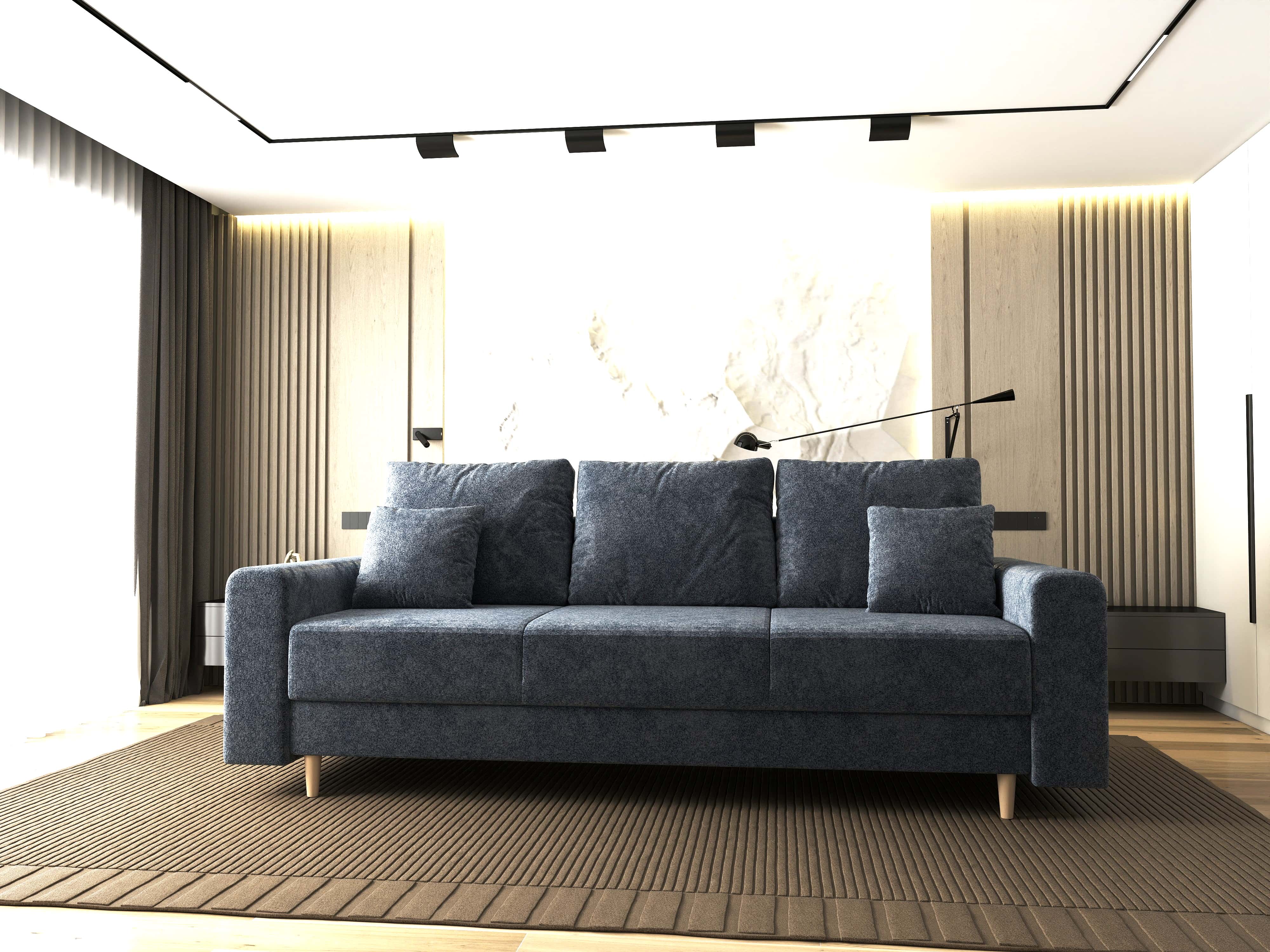 Canapea extensibilă dumonde cu ladă de depozitare si sezut confortabil din spuma HR, Kronos Euphoria Grafit 210x100 cm fabrica