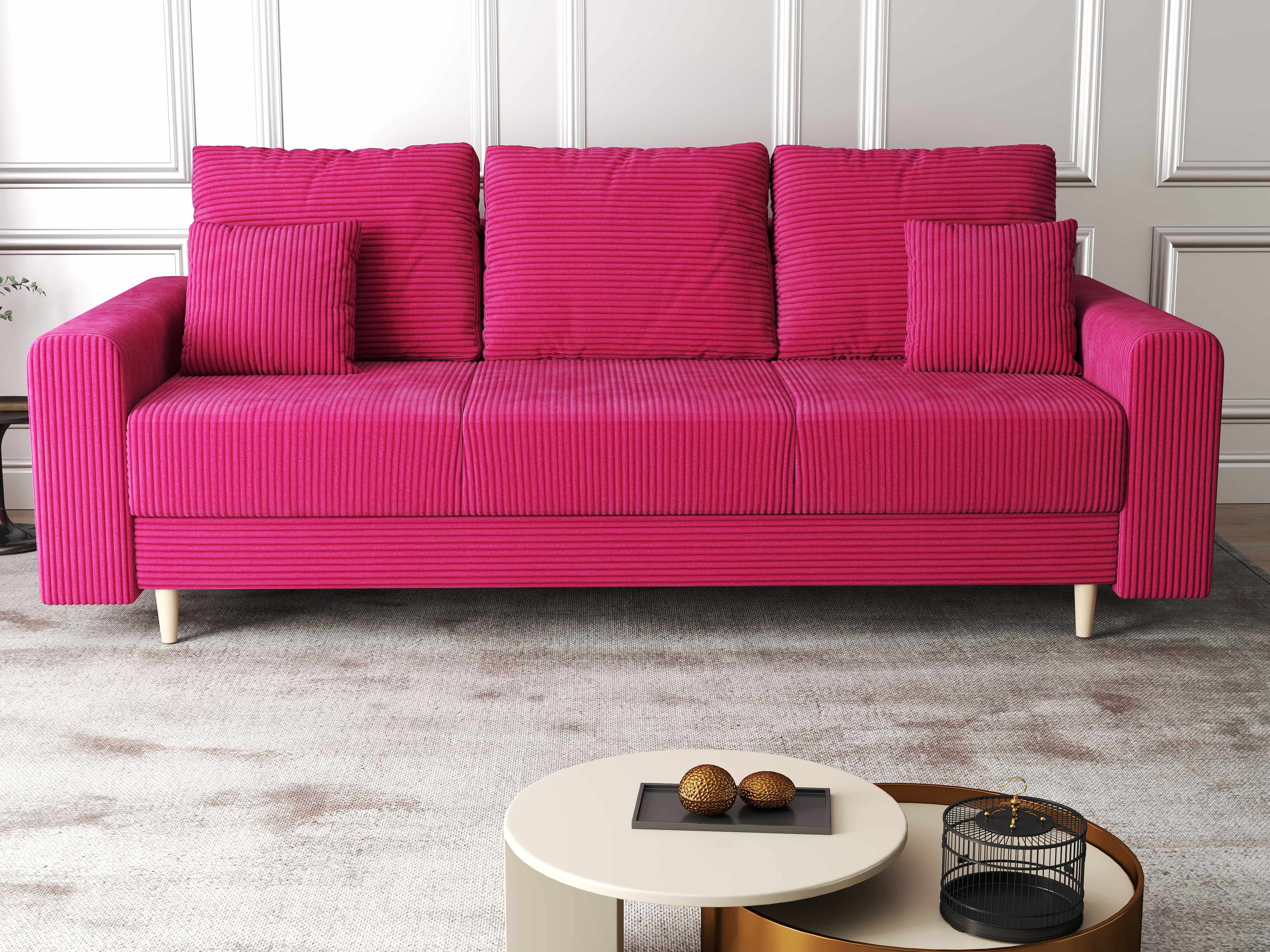 Canapea extensibilă dumonde cu ladă de depozitare si sezut confortabil din spuma HR, Kronos Zoom Rosu 210x100 cm fabrica