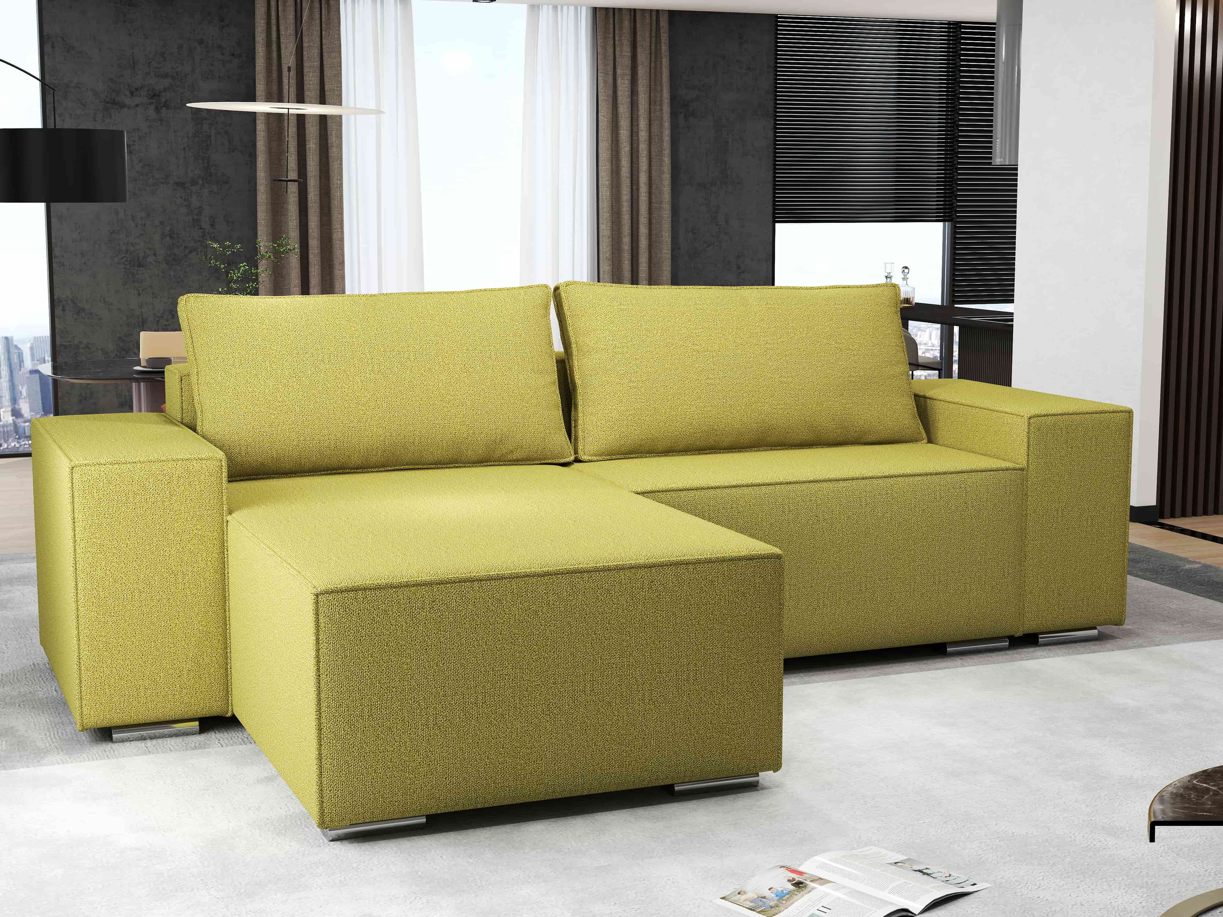 Colțar extensibil dumonde cu ladă de depozitare si sezut confortabil din spuma HR, Dream Enjoy Verde 290x185 cm Fabrica
