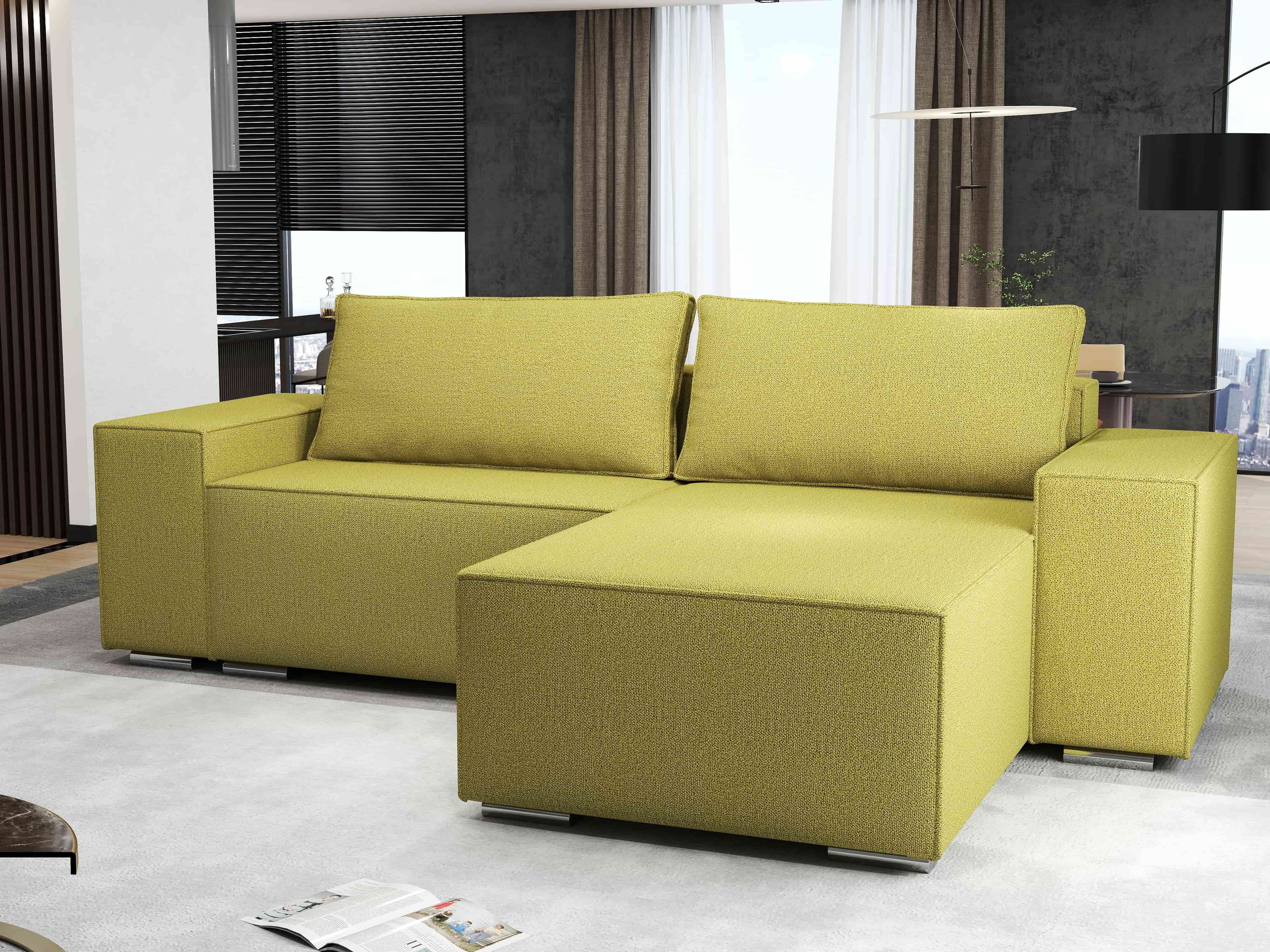 Colțar extensibil dumonde cu ladă de depozitare si sezut confortabil din spuma HR, Dream Enjoy Verde 290x185 cm II Fabrica