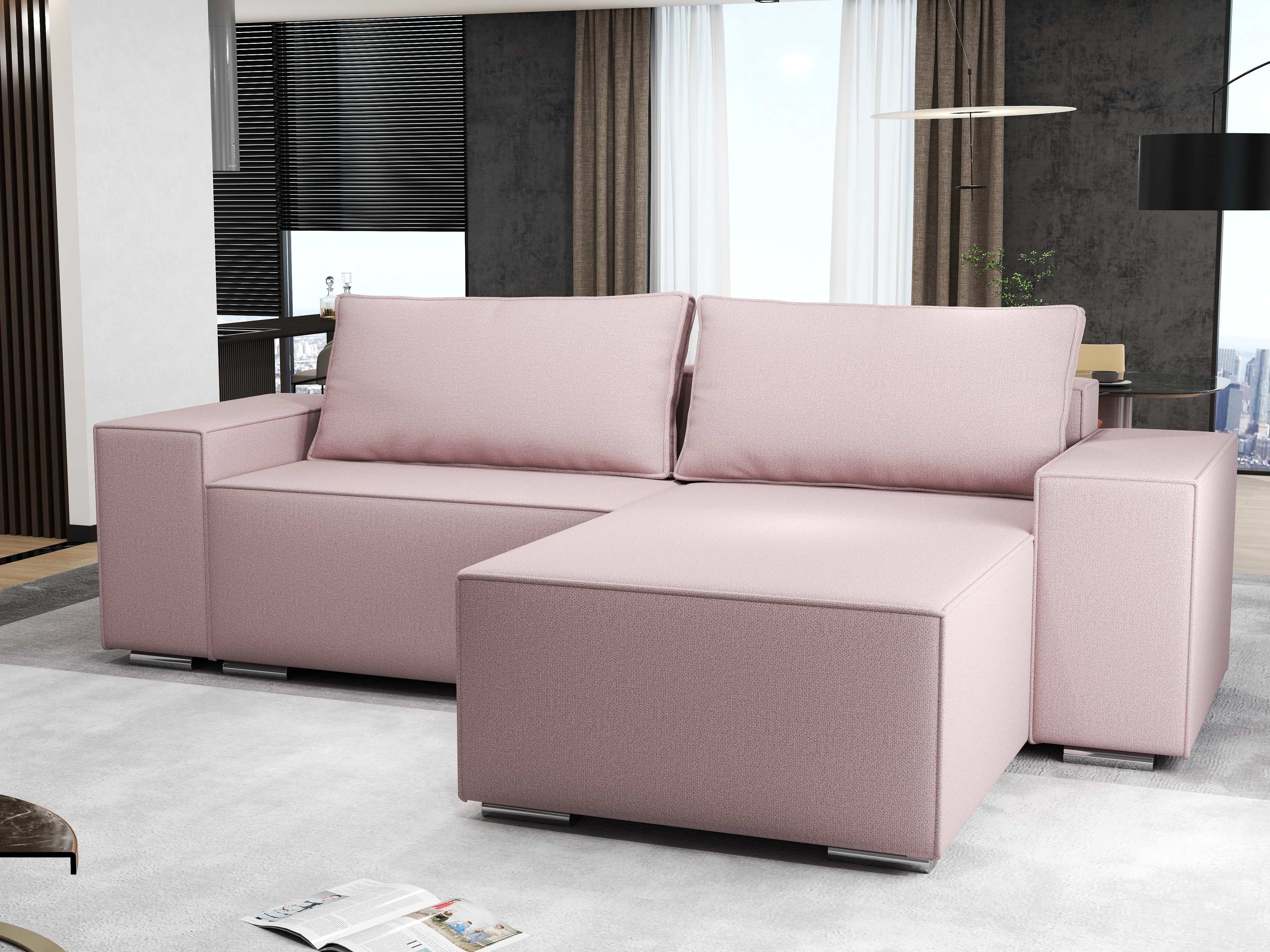 Colțar extensibil dumonde cu ladă de depozitare si sezut confortabil din spuma HR, Dream Enjoy Flamingo 290x185 cm II Fabrica