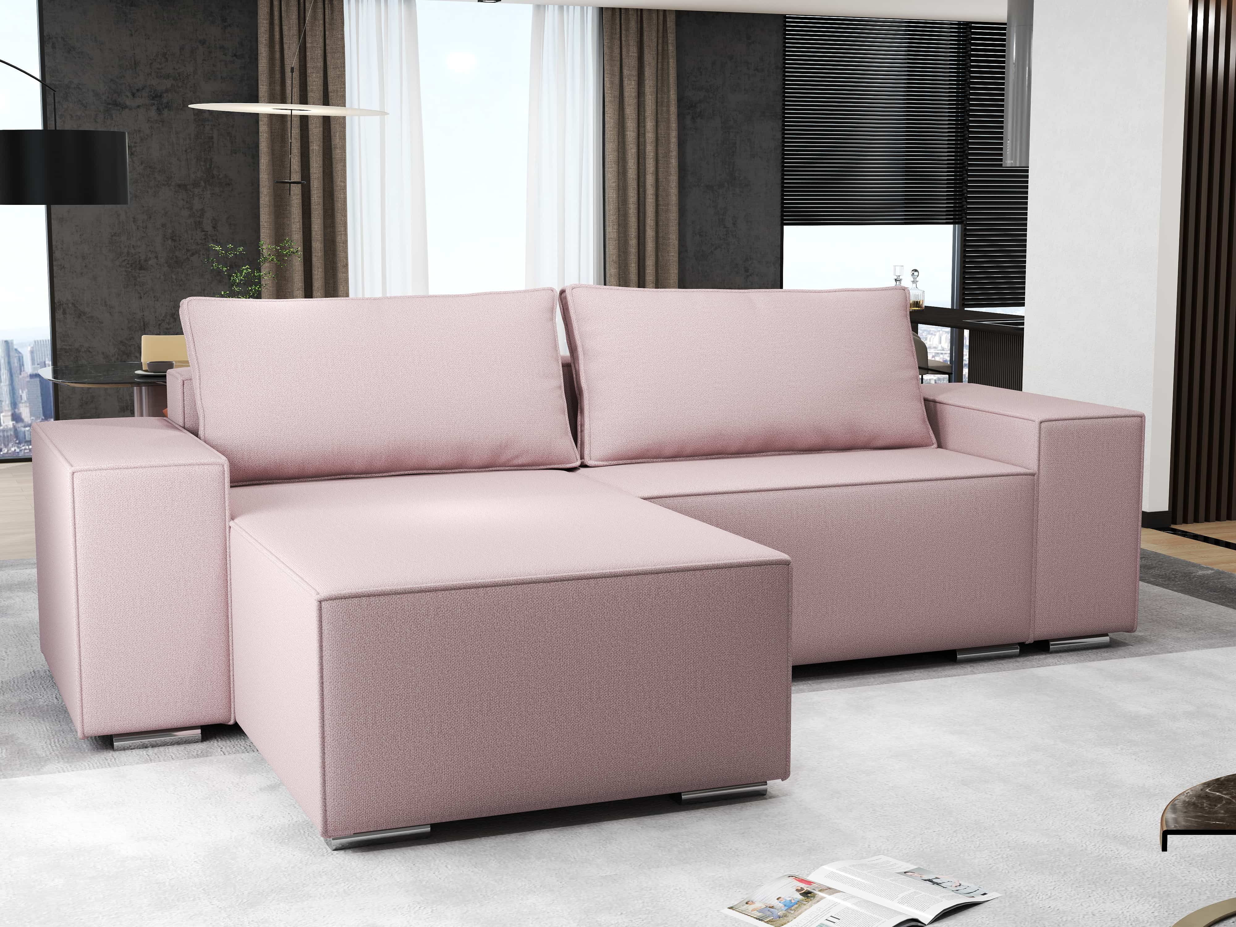 Colțar extensibil dumonde cu ladă de depozitare si sezut confortabil din spuma HR, Dream Enjoy Flamingo 290x185 cm Fabrica