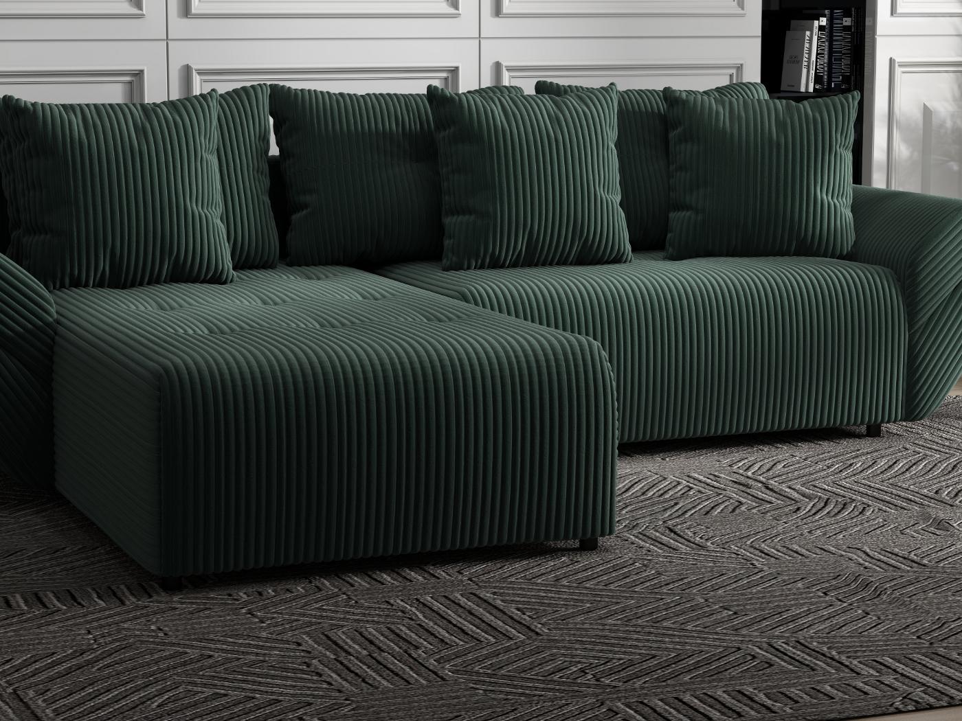 Colțar extensibil dumonde cu ladă de depozitare si sezut confortabil din spuma HR, Berlin Ambience Verde 280x185 cm Fabrica