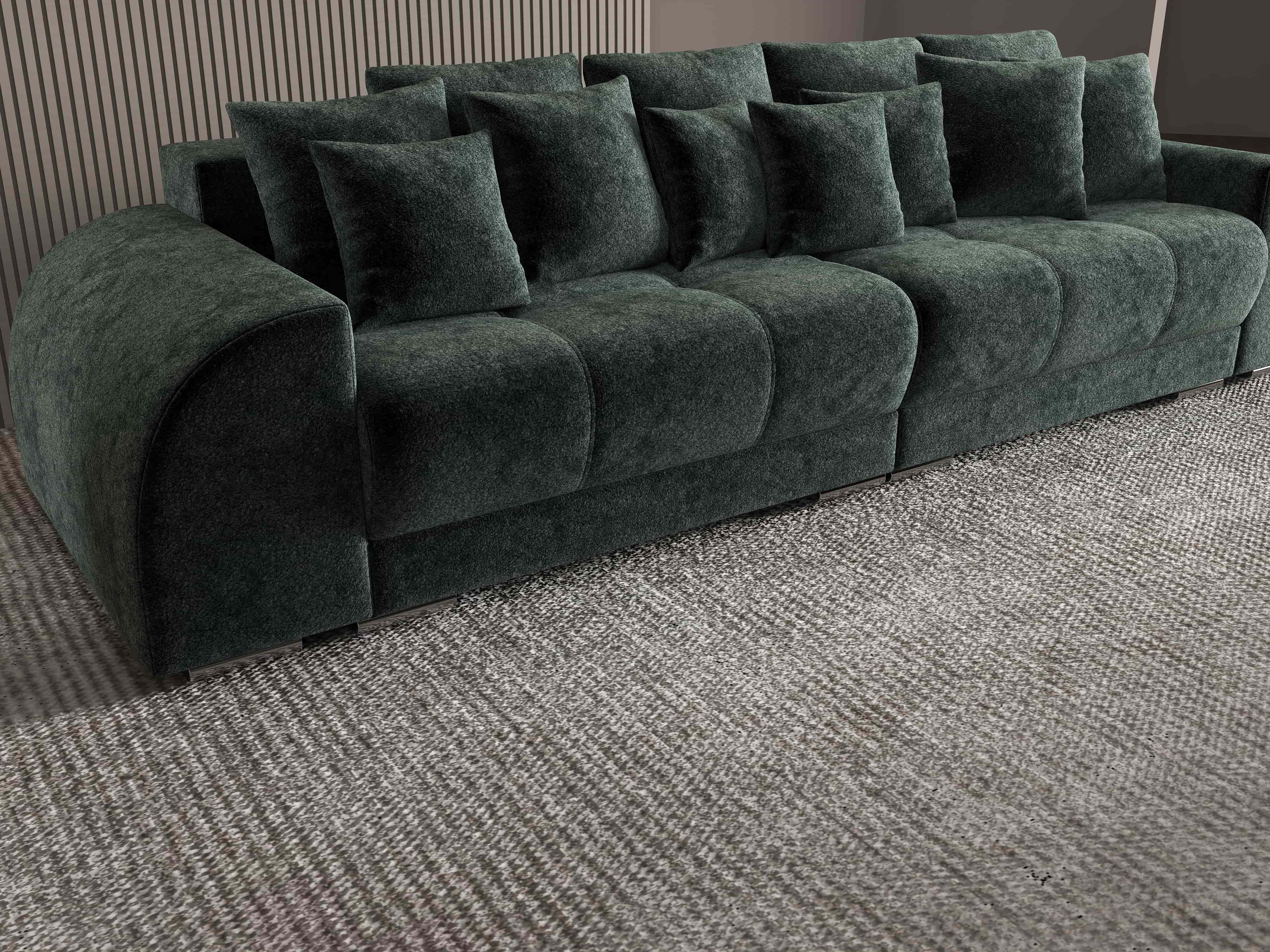 Canapea extensibilă dumonde cu 2 lăzi de depozitare si sezut confortabil din spuma HR, Verona Euphoria Green 310x100 cm Fabrica