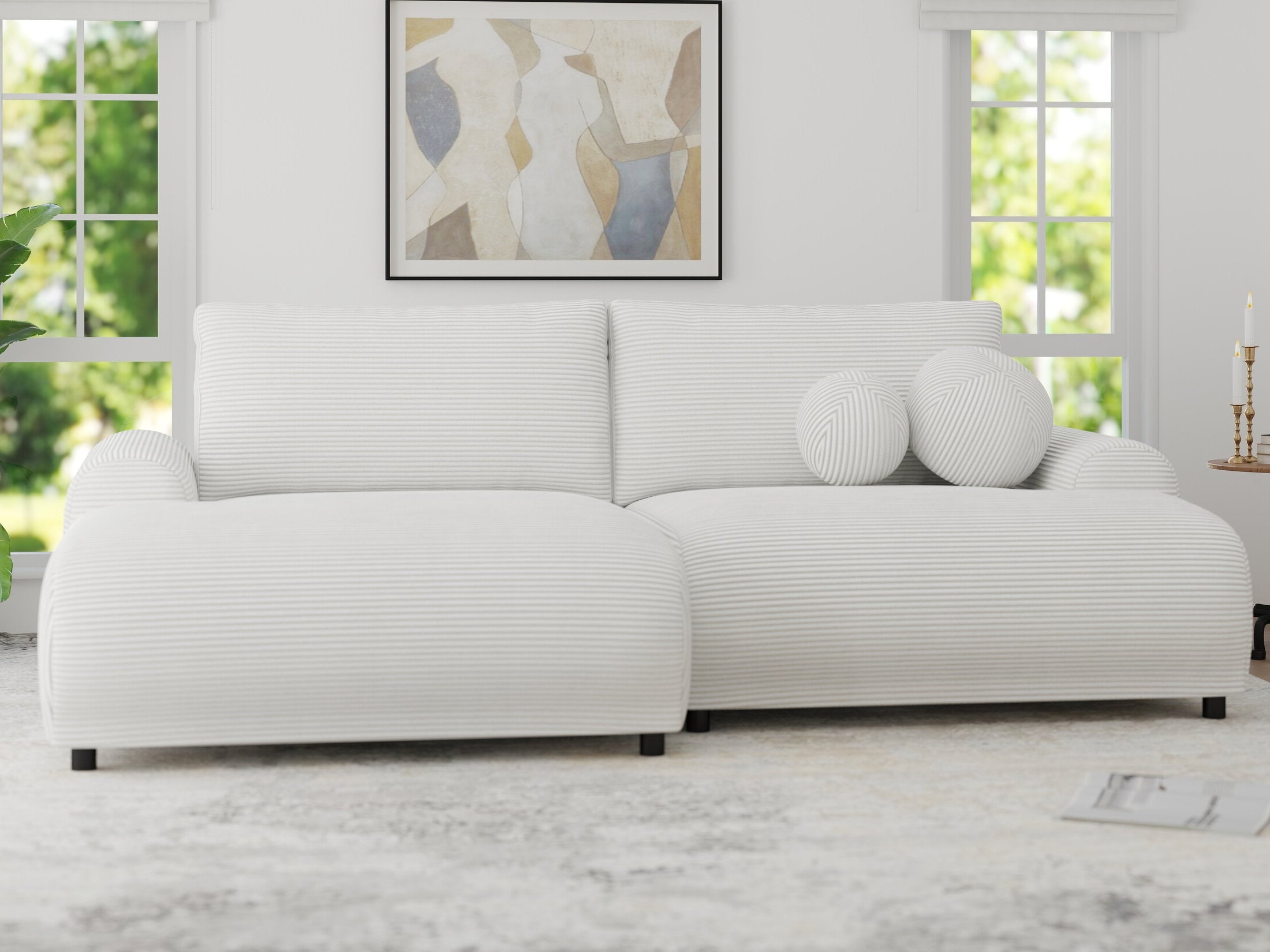 Colțar extensibil dumonde cu ladă de depozitare și șezut confortabil din spumă HR, Carlo Zoom Gri 240x145 cm