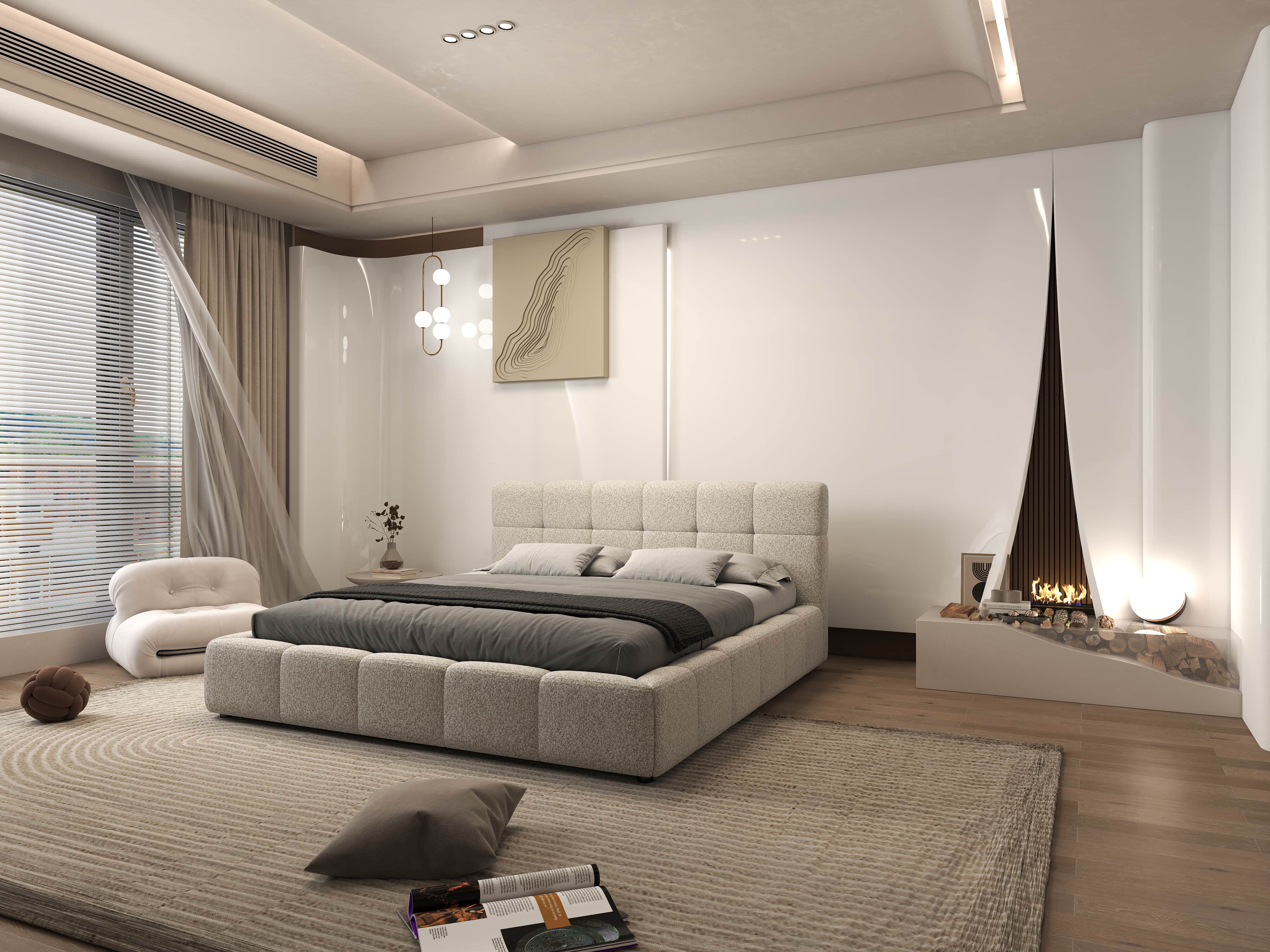 Pat dormitor dumonde, tapitat gri, Lorenzo 180x200 cm, somiera rabatabila inclusa, spatiu depozitare WLS