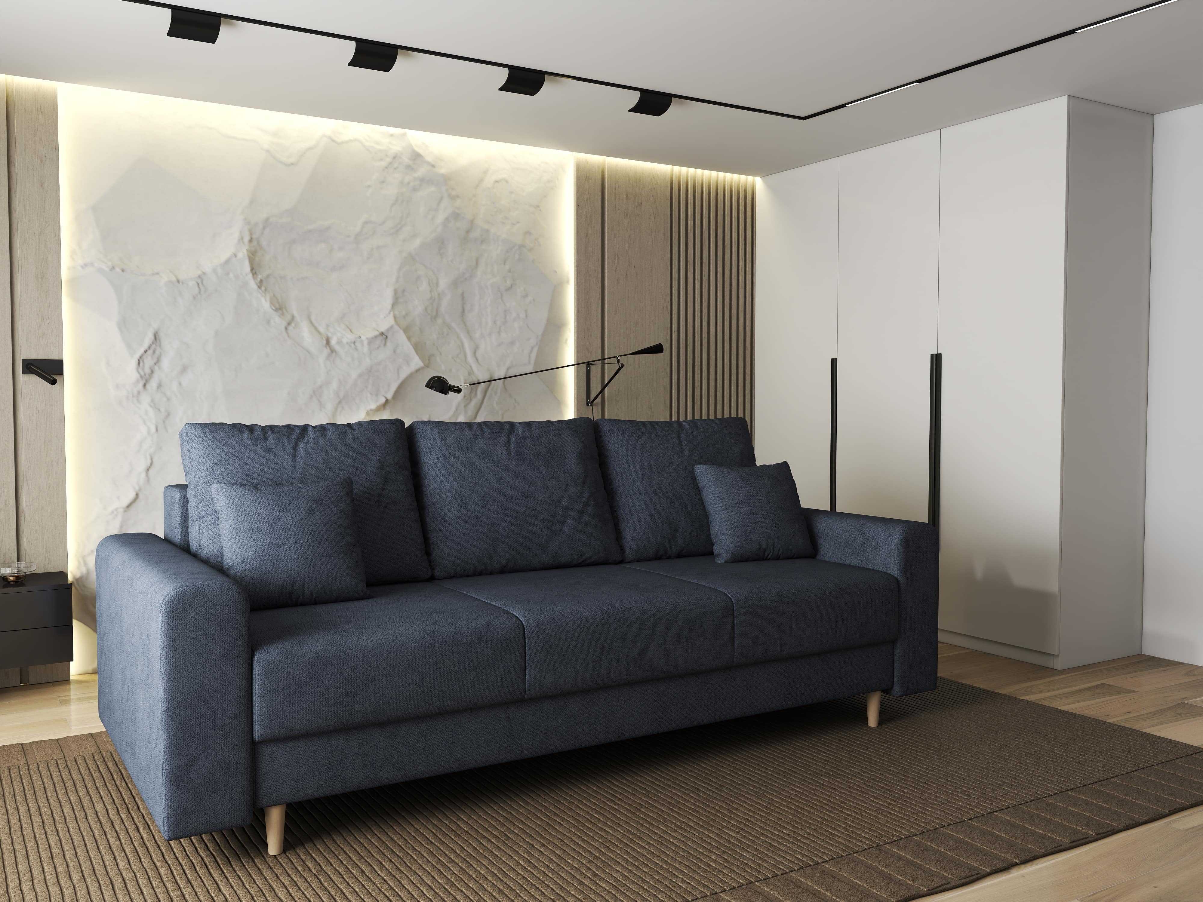 Canapea extensibilă dumonde cu ladă de depozitare si sezut confortabil din spuma HR, Kronos Enjoy Antracit 210x100 cm fabrica