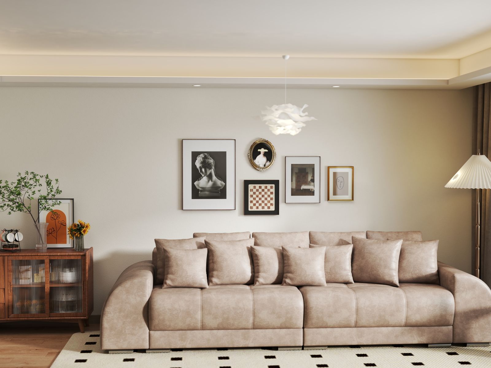 Canapea extensibilă dumonde cu 2 lăzi de depozitare si sezut confortabil din spuma HR, Verona Tobago Beige 310x100 cm Fabrica