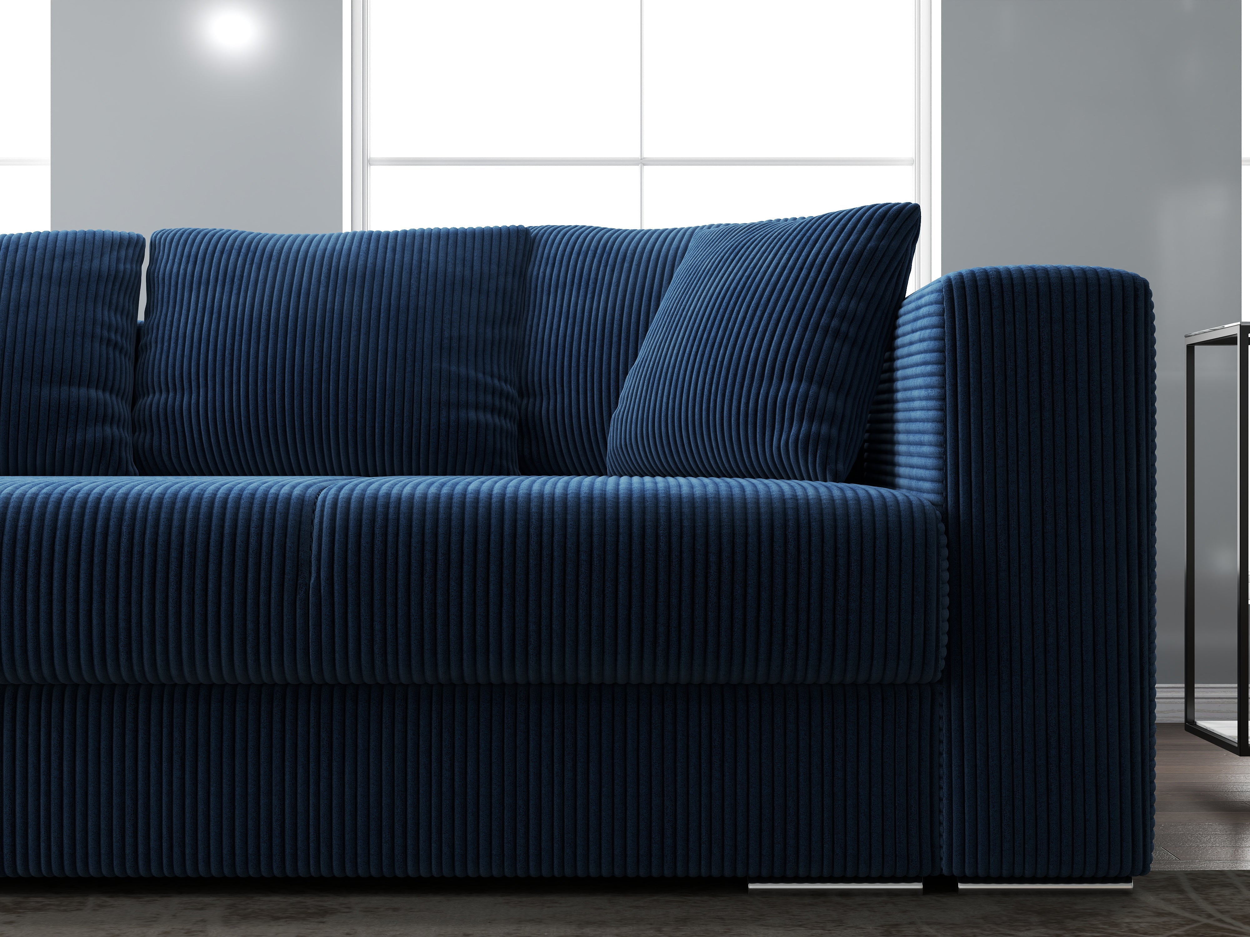 Canapea extensibilă dumonde cu ladă de depozitare si sezut confortabil din spuma HR, Gloria Zoom Blue 240x100 cm Fabrica