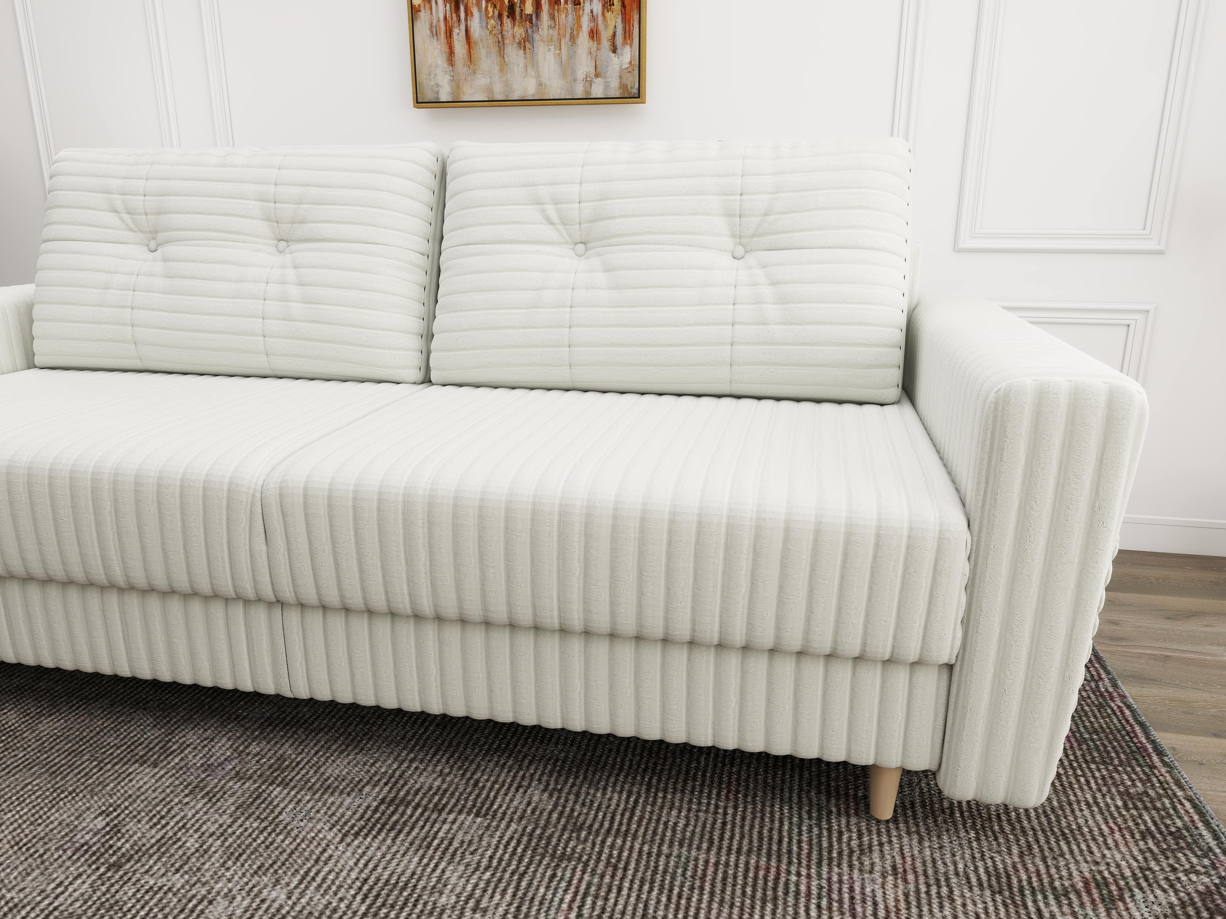 Canapea extensibilă dumonde cu ladă de depozitare si sezut confortabil din spuma HR, Summer Ambience Alb 225x100 cm fabrica