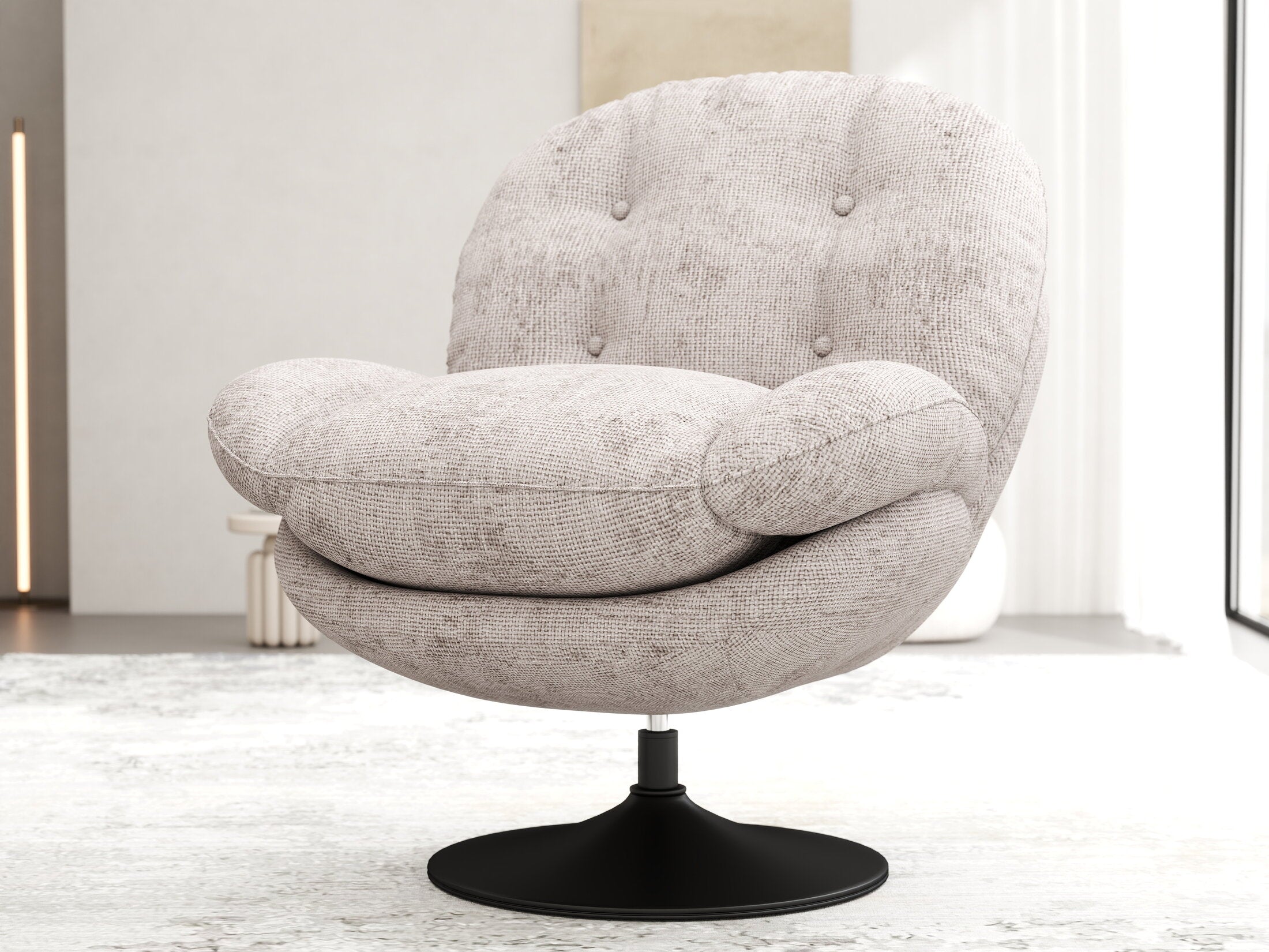 Fotoliu dumonde tapitat Bej modern Amaris 83x95cm