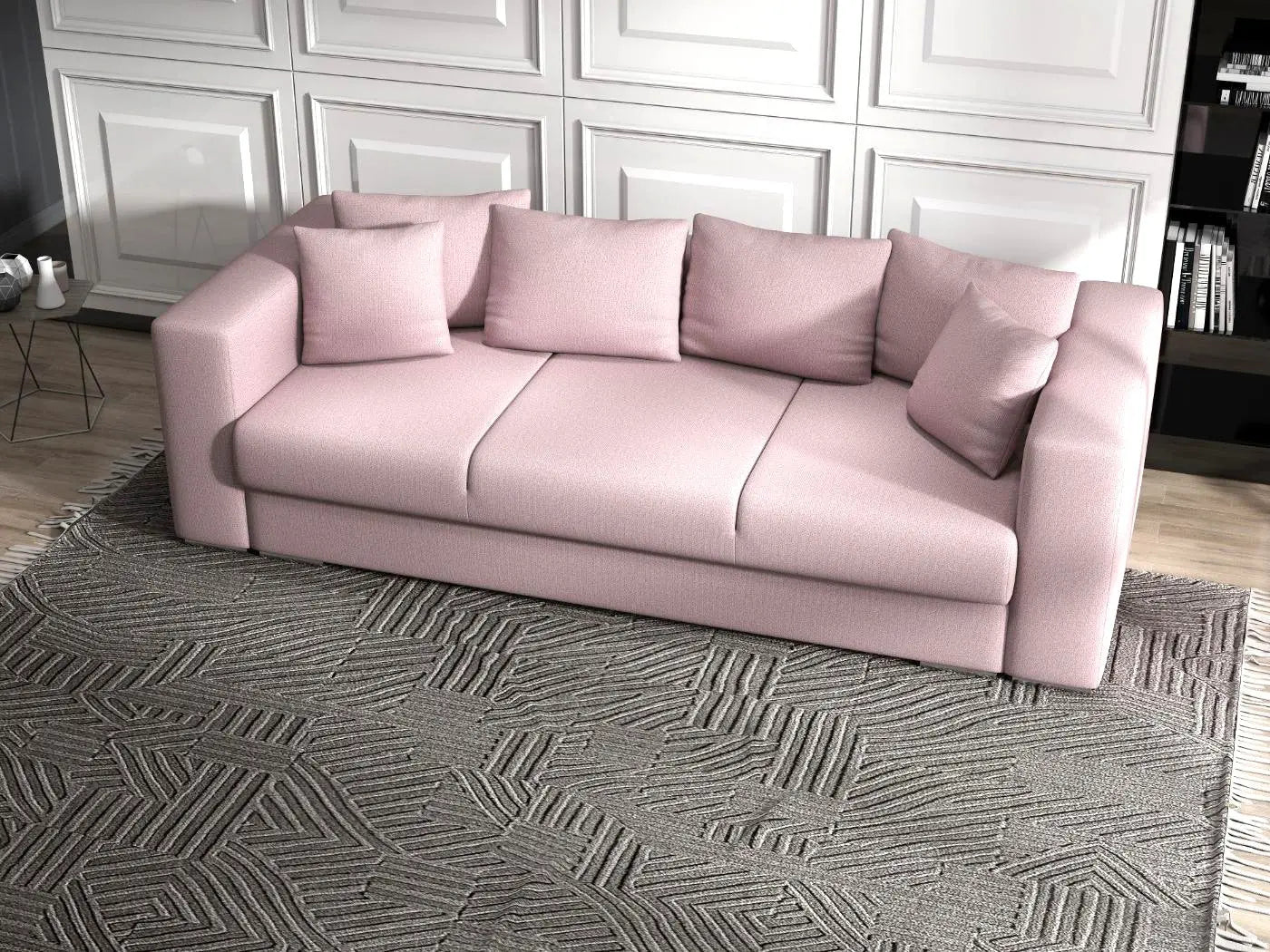 Canapea extensibilă dumonde cu ladă de depozitare si sezut confortabil din spuma HR, Gloria Pink 240x100 cm Fabrica