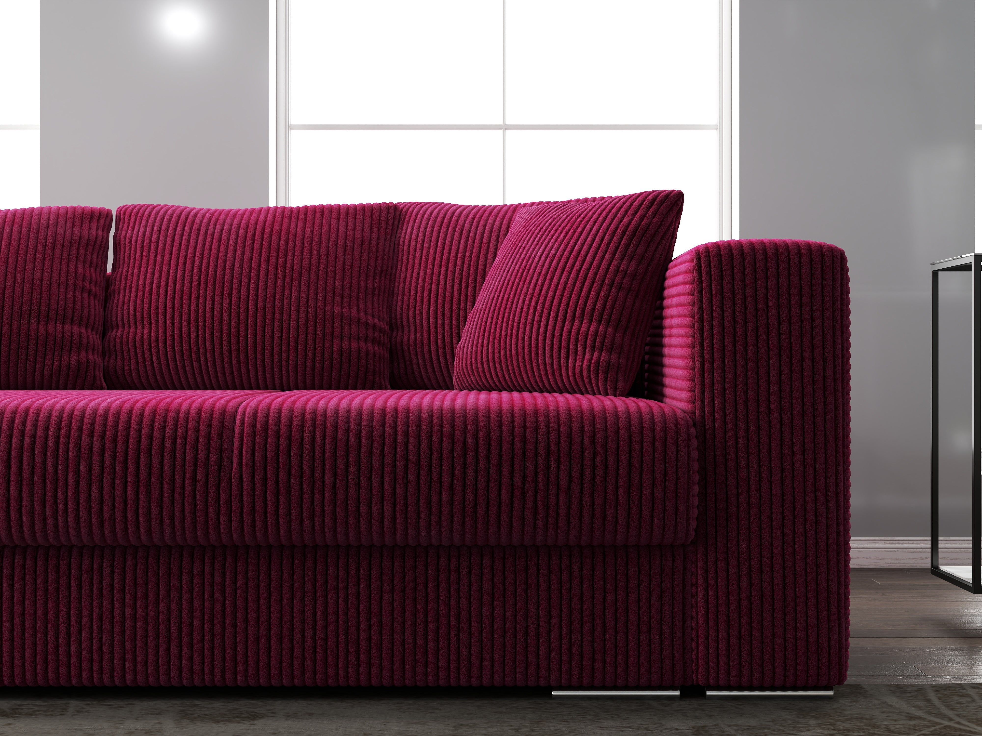 Canapea extensibilă dumonde cu ladă de depozitare si sezut confortabil din spuma HR, Gloria Zoom Red 240x100 cm Fabrica