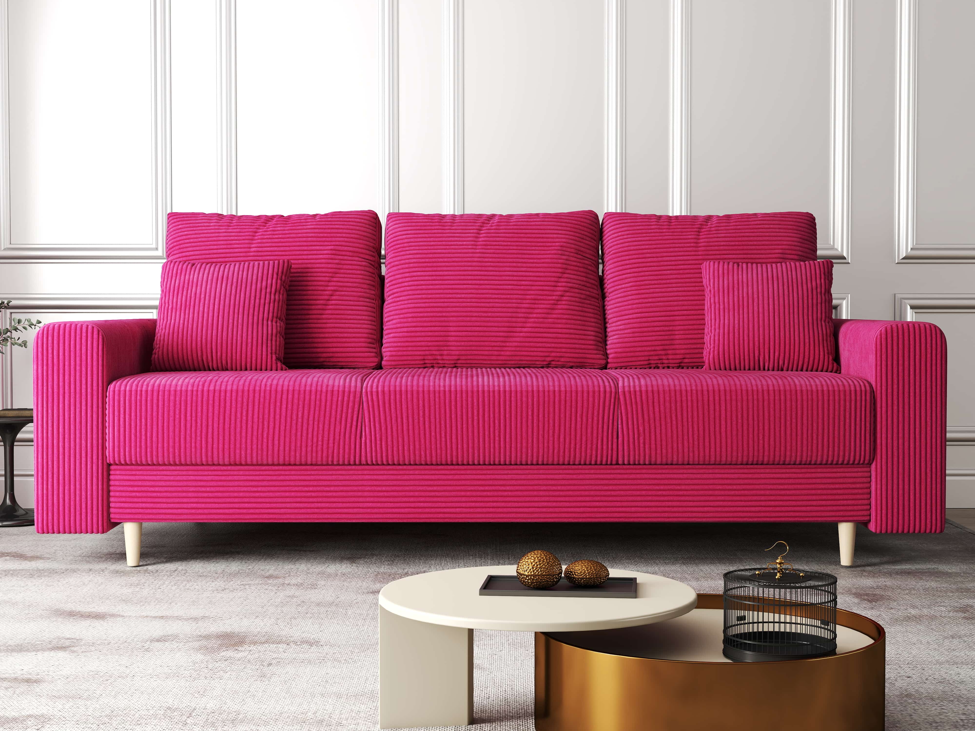 Canapea extensibilă dumonde cu ladă de depozitare si sezut confortabil din spuma HR, Kronos Zoom Rosu 210x100 cm fabrica