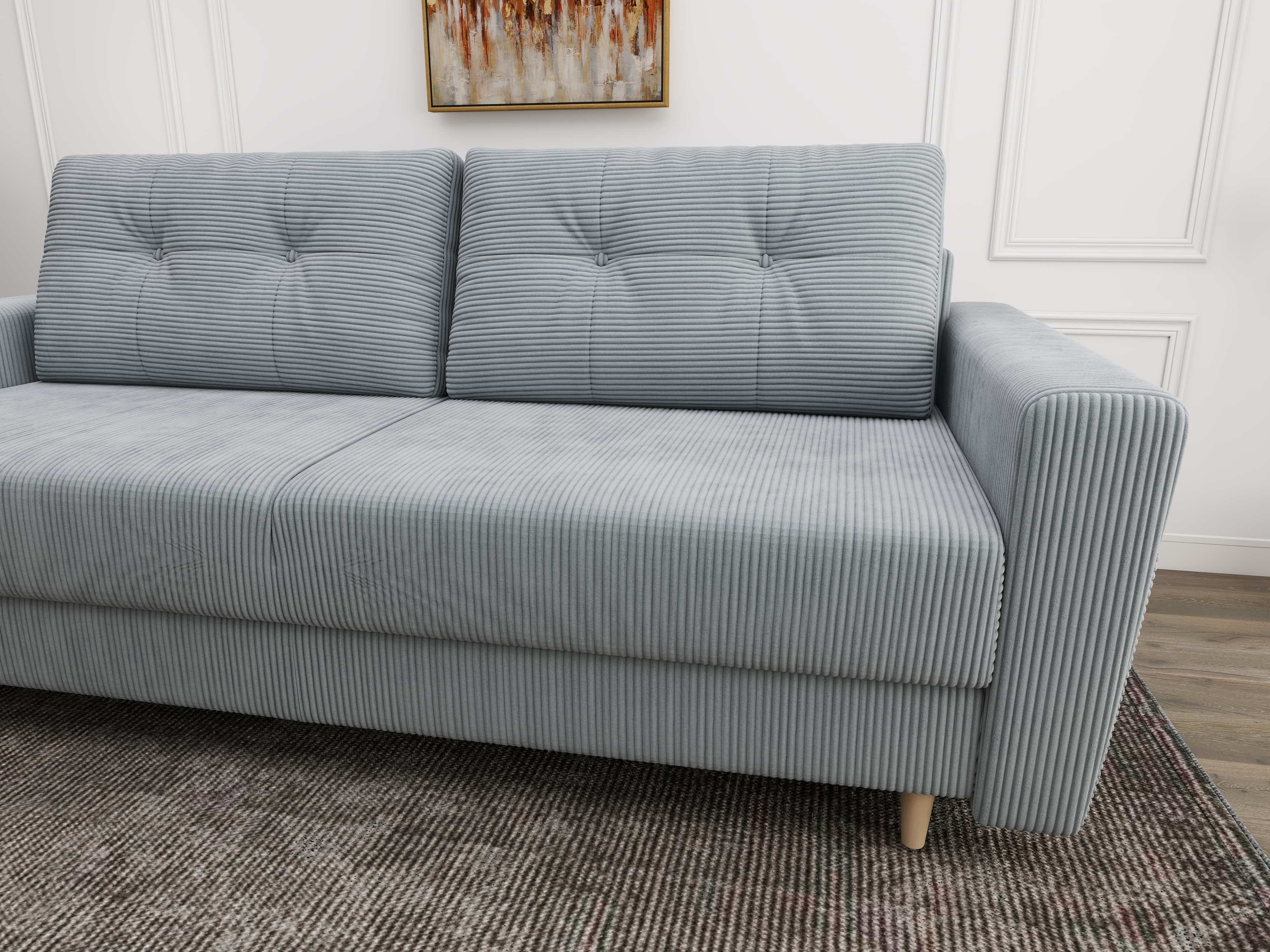 Canapea extensibilă dumonde cu ladă de depozitare si sezut confortabil din spuma HR, Summer Zoom Gri Mint 225x100 cm