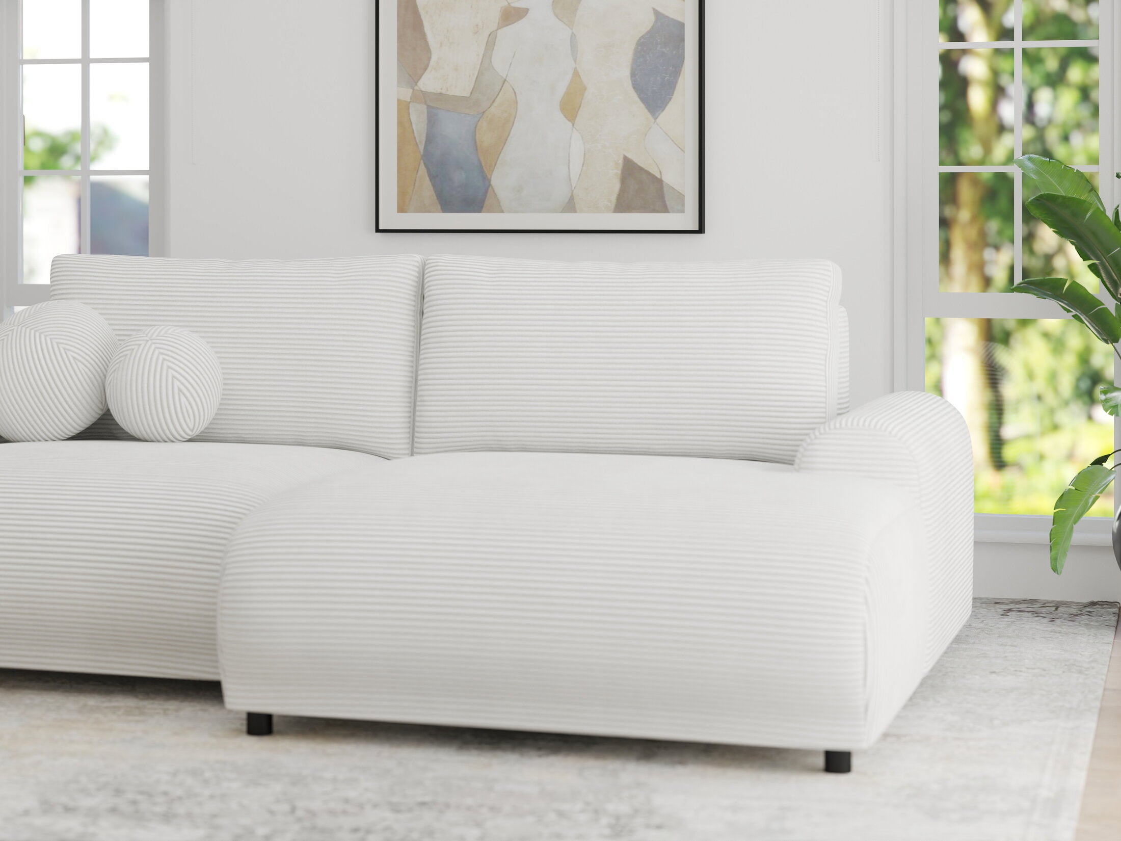 Colțar extensibil dumonde cu ladă de depozitare și șezut confortabil din spumă HR, Carlo Zoom Gri 240x145 cm II