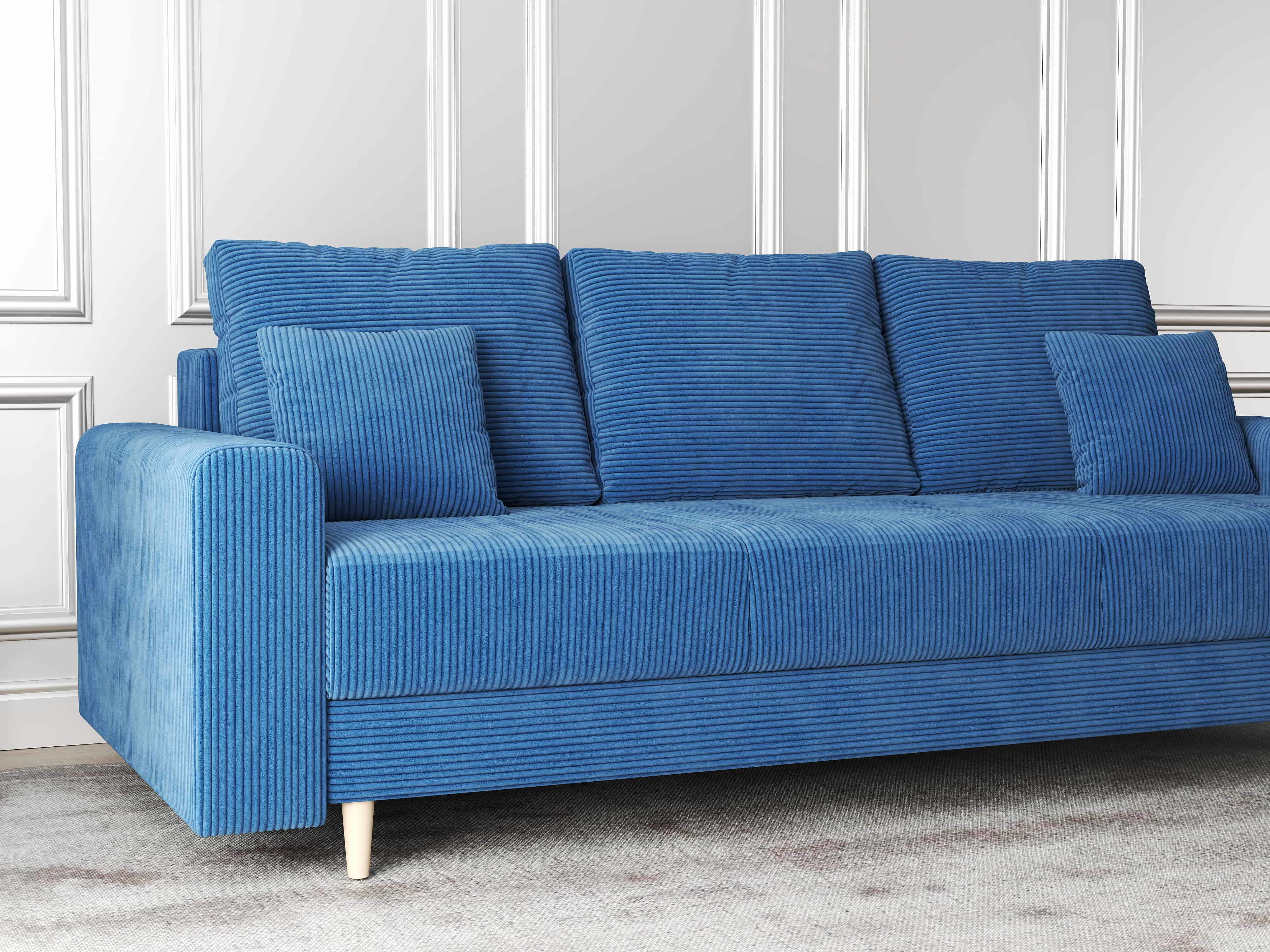 Canapea extensibilă dumonde cu ladă de depozitare si sezut confortabil din spuma HR, Kronos Zoom Albastru 210x100 cm fabrica