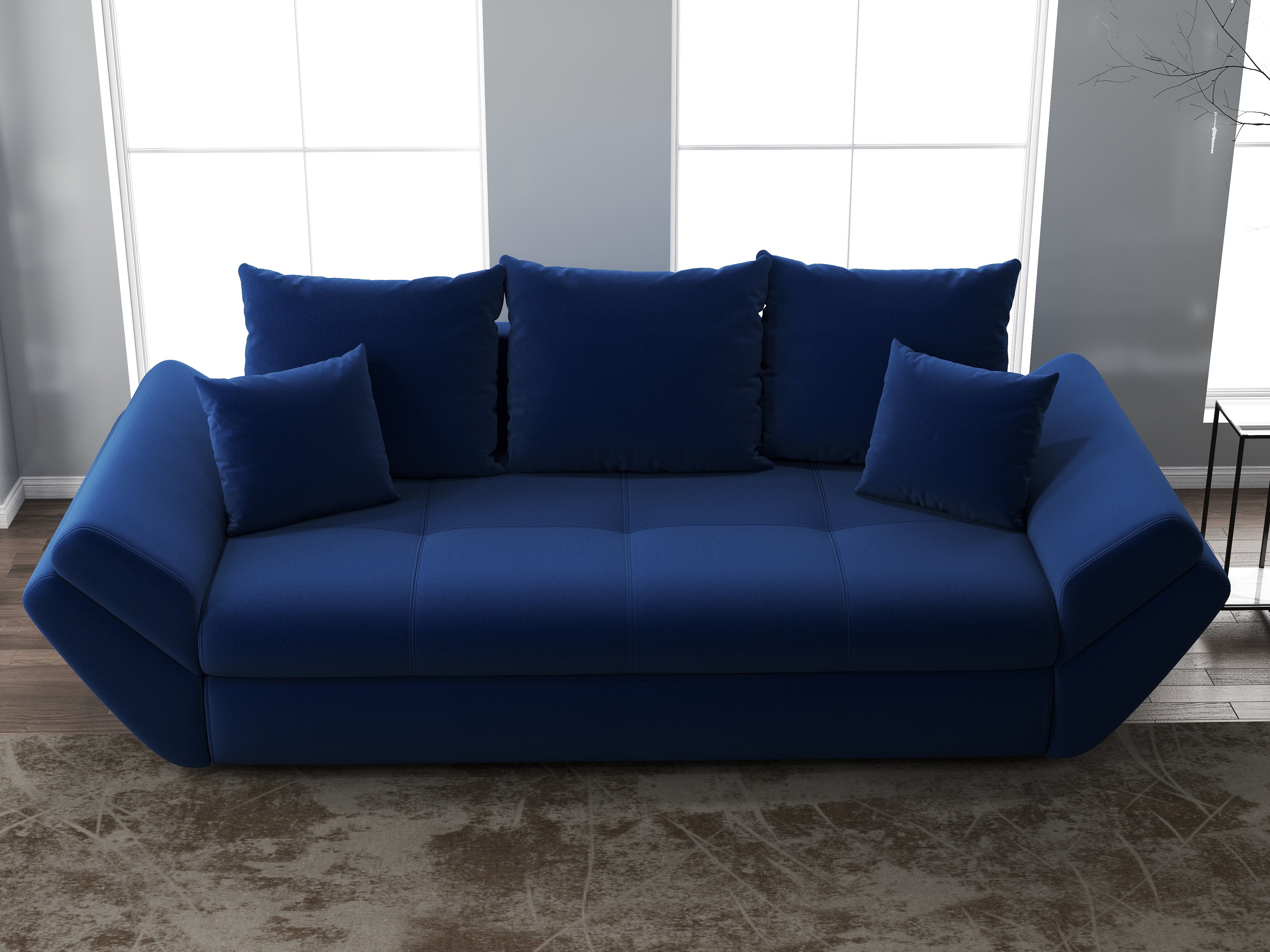 Canapea extensibilă dumonde cu ladă de depozitare si sezut confortabil din spuma HR, Loana Royal Blue 250x100 cm Fabrica