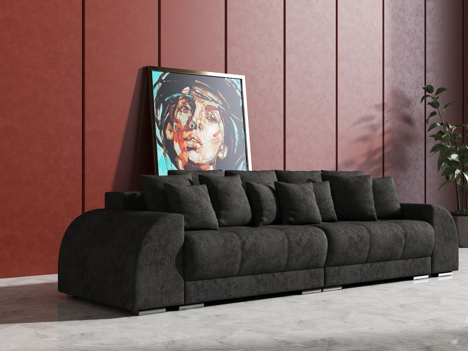 Canapea extensibilă dumonde cu 2 lăzi de depozitare si sezut confortabil din spuma HR, Verona Enjoy Kaki 310x100 cm Fabrica
