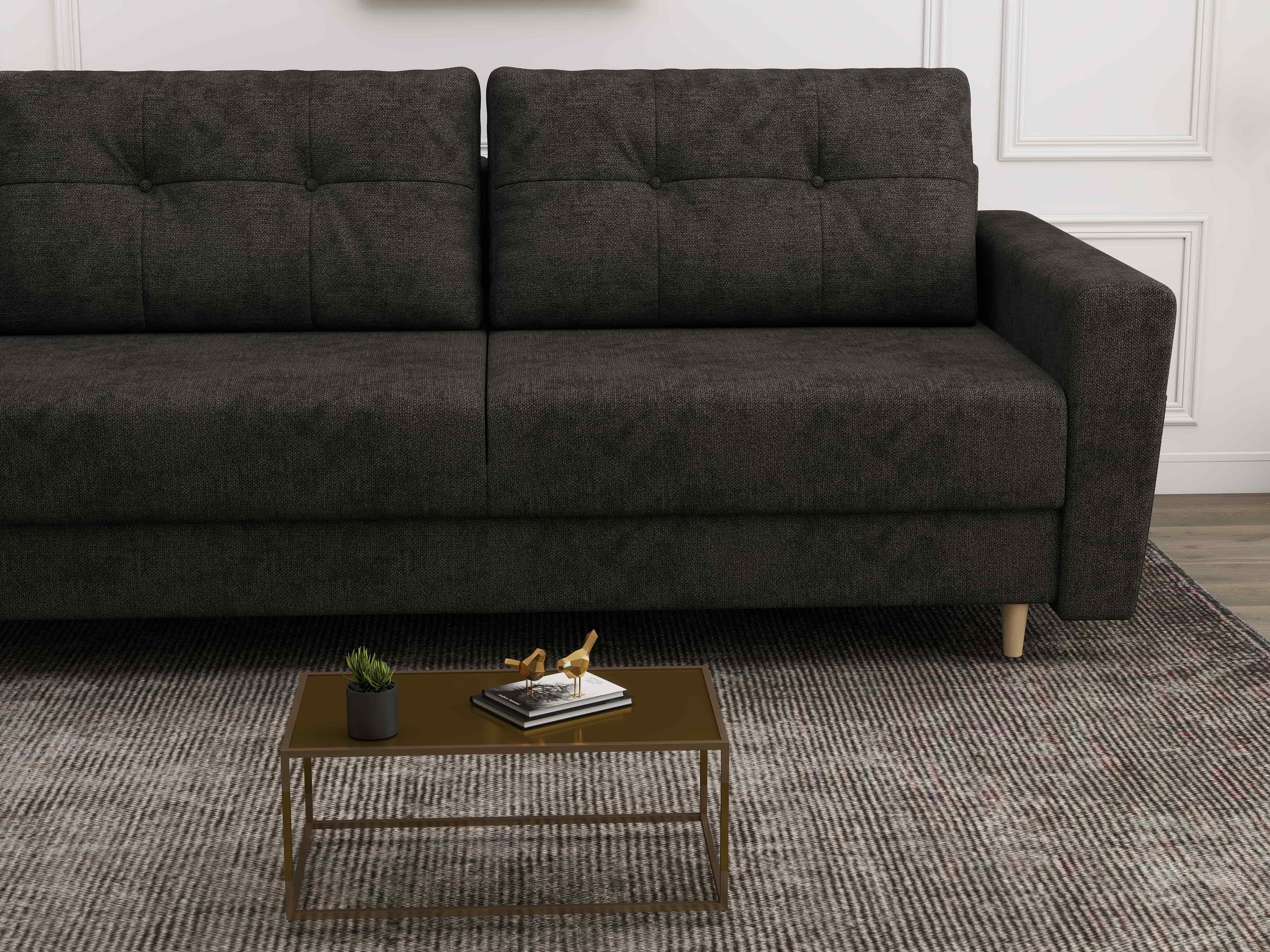 Canapea extensibilă dumonde cu ladă de depozitare si sezut confortabil din spuma HR, Summer Enjoy Negru 225x100 cm fabrica