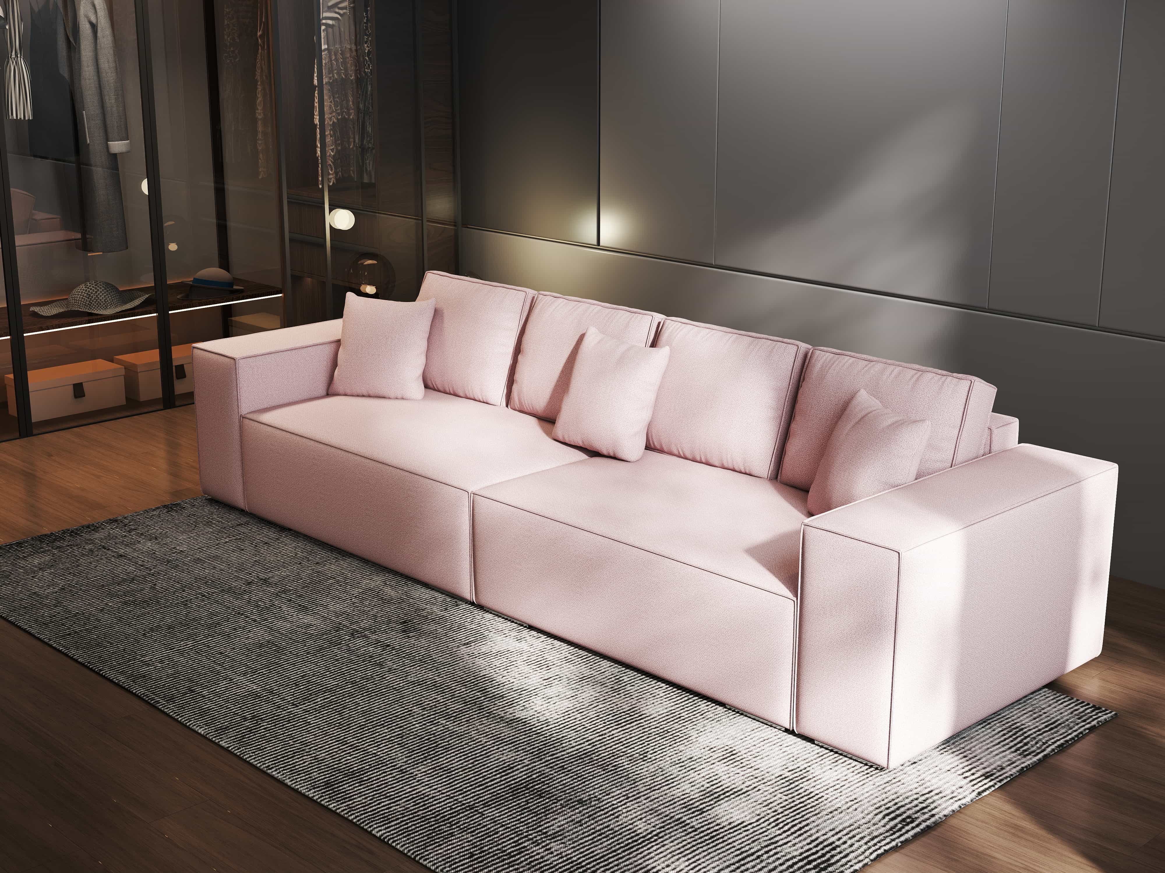 Canapea extensibilă dumonde cu ladă de depozitare si sezut confortabil din spuma HR, Dream Enjoy Flamingo 310x100 cm Fabrica