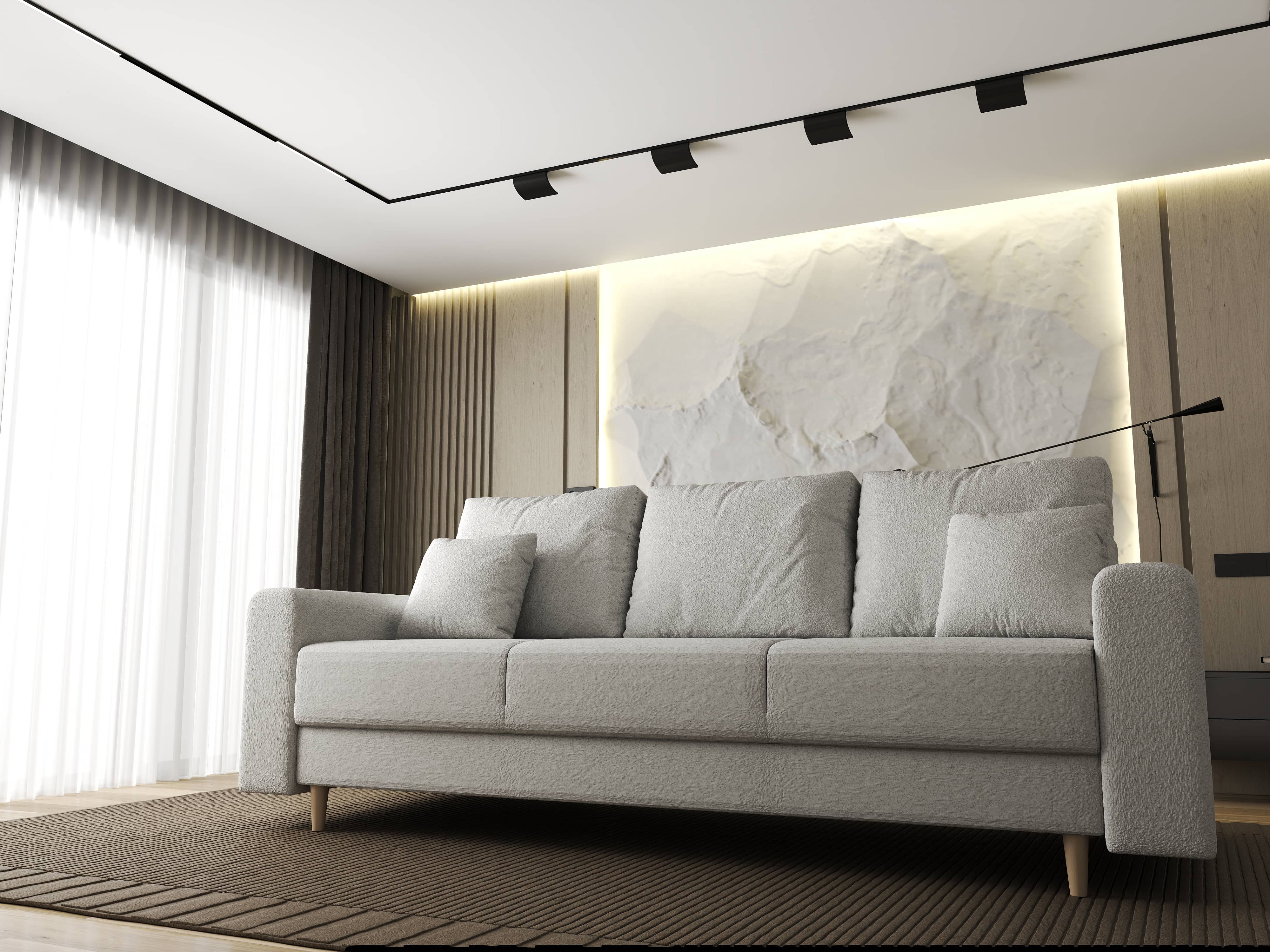 Canapea extensibilă dumonde cu ladă de depozitare si sezut confortabil din spuma HR, Kronos Euphoria Ivory 210x100 cm fabrica